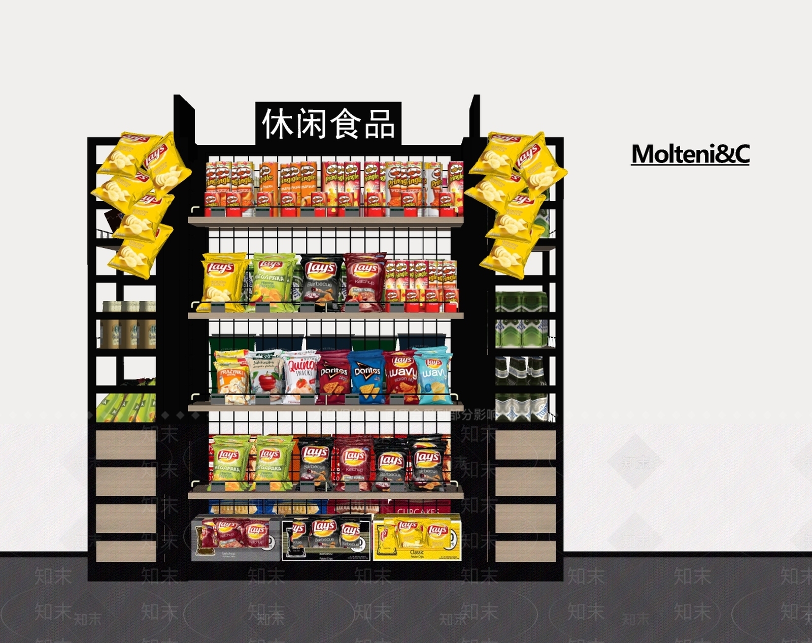 货架SU模型草图