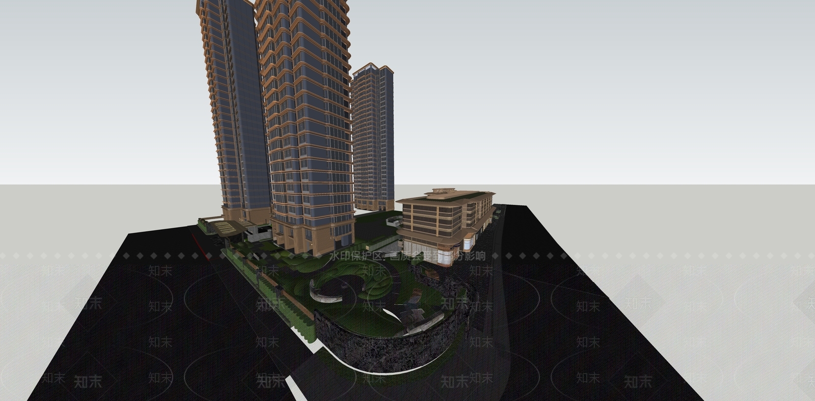 现代欧式小区建筑SU模型下载【ID:1197987755】