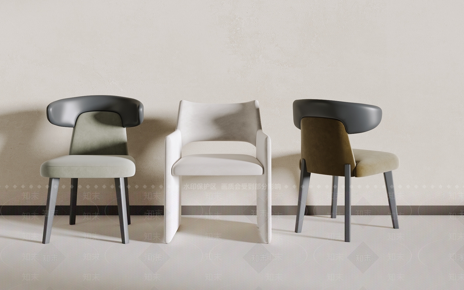 现代餐椅3D模型下载【ID:1197988395】