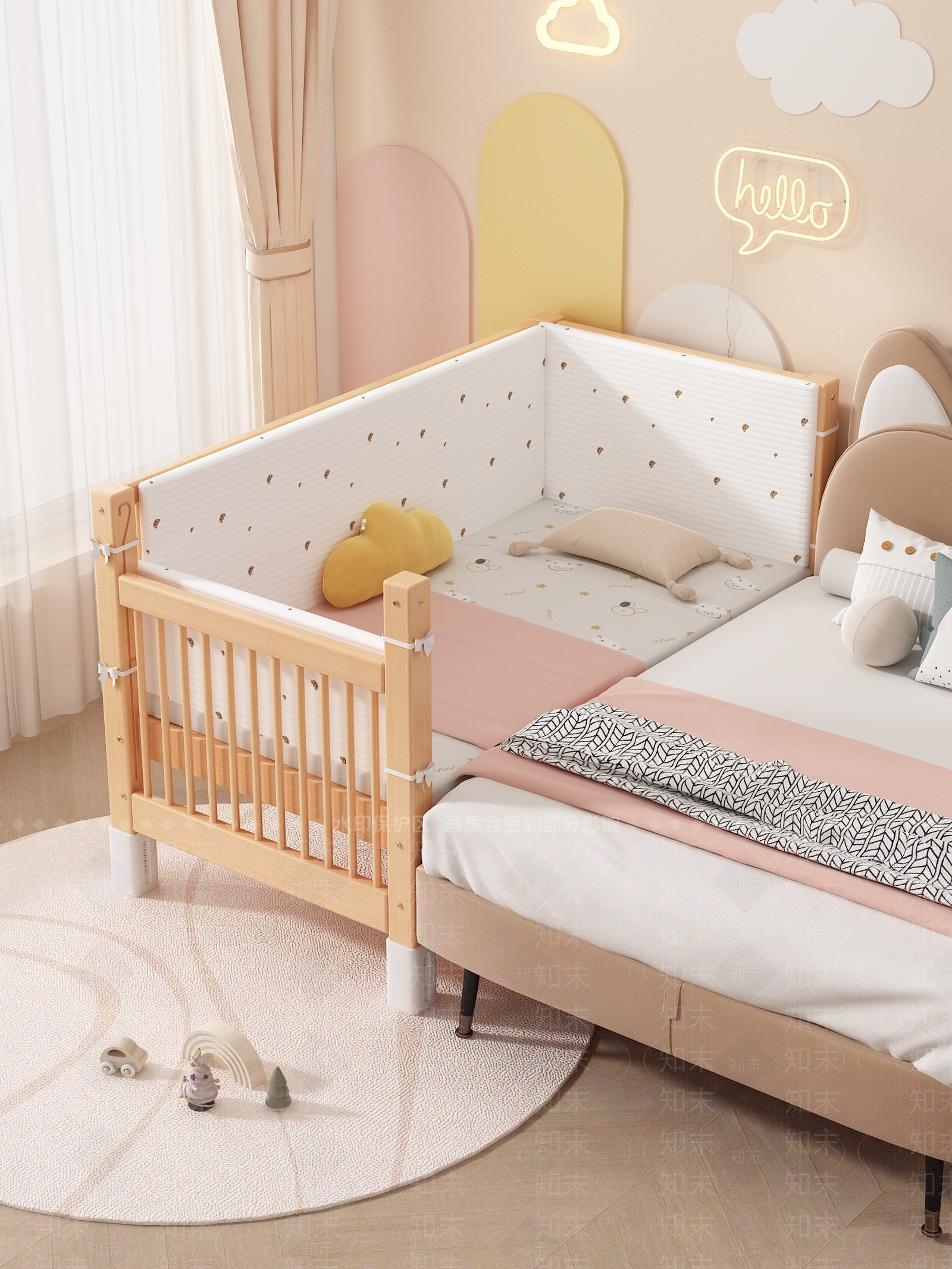 现代儿童床3D模型下载【ID:1197990462】