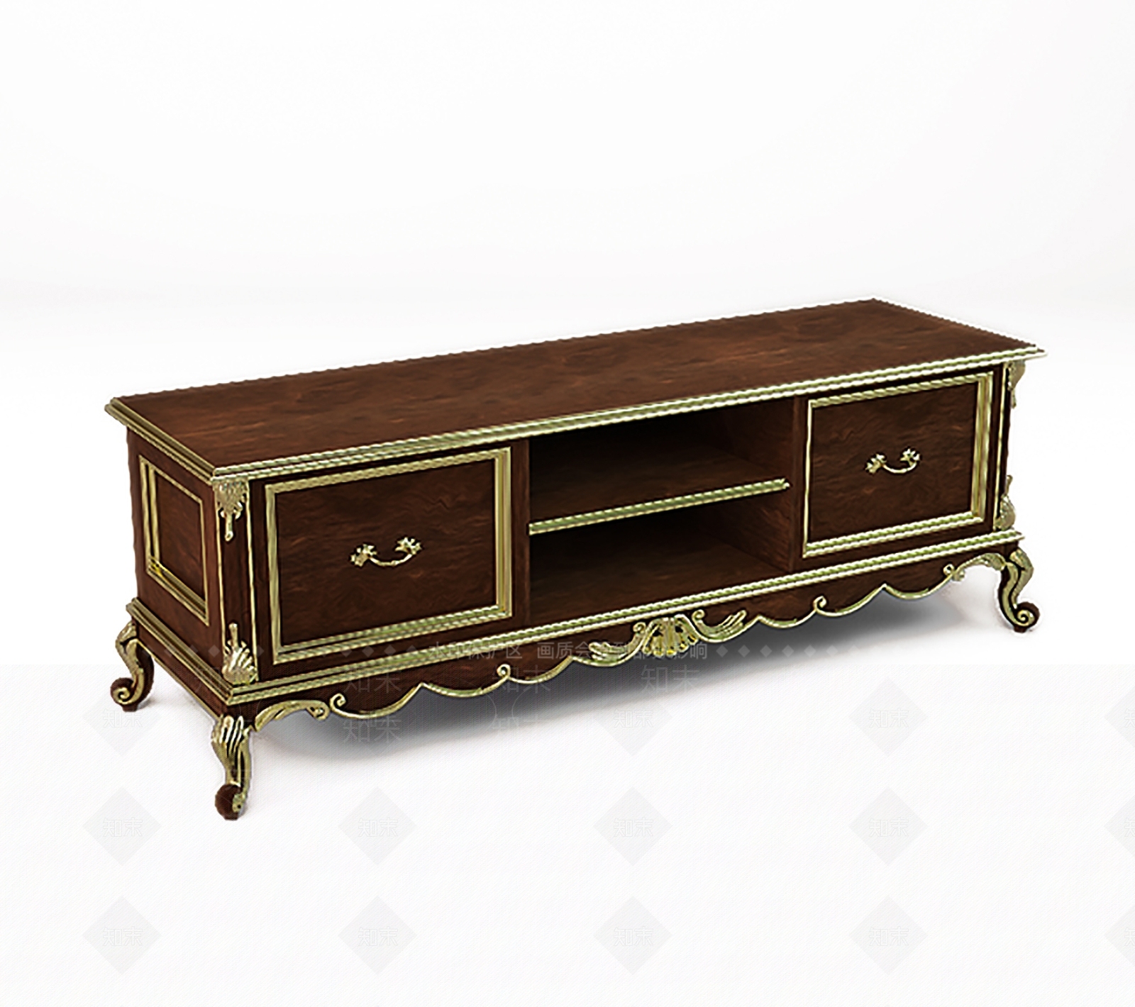 欧式电视柜SU模型下载【ID:1197992572】