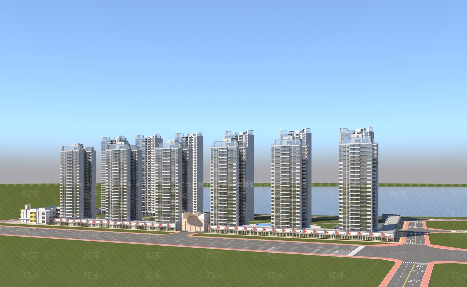 现代高层住宅3D模型下载【ID:1197993273】