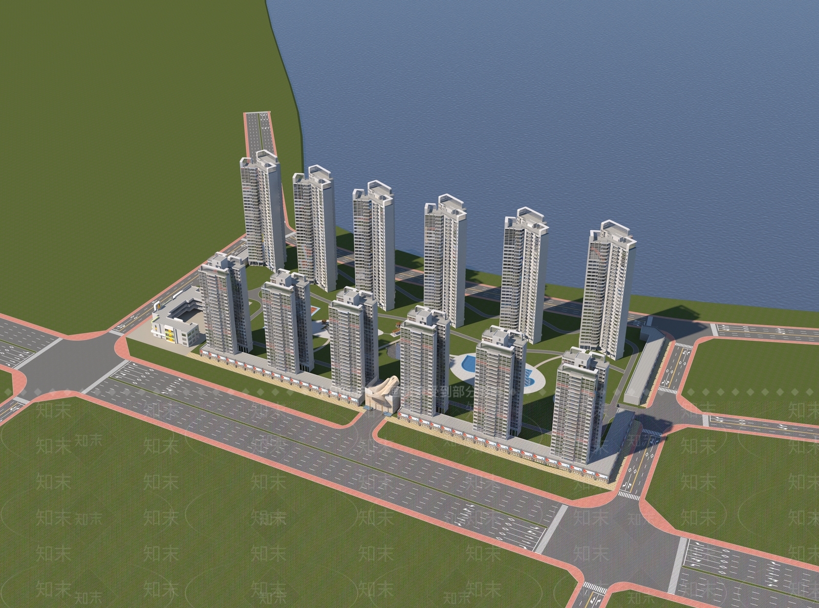 现代高层住宅3D模型下载【ID:1197993273】