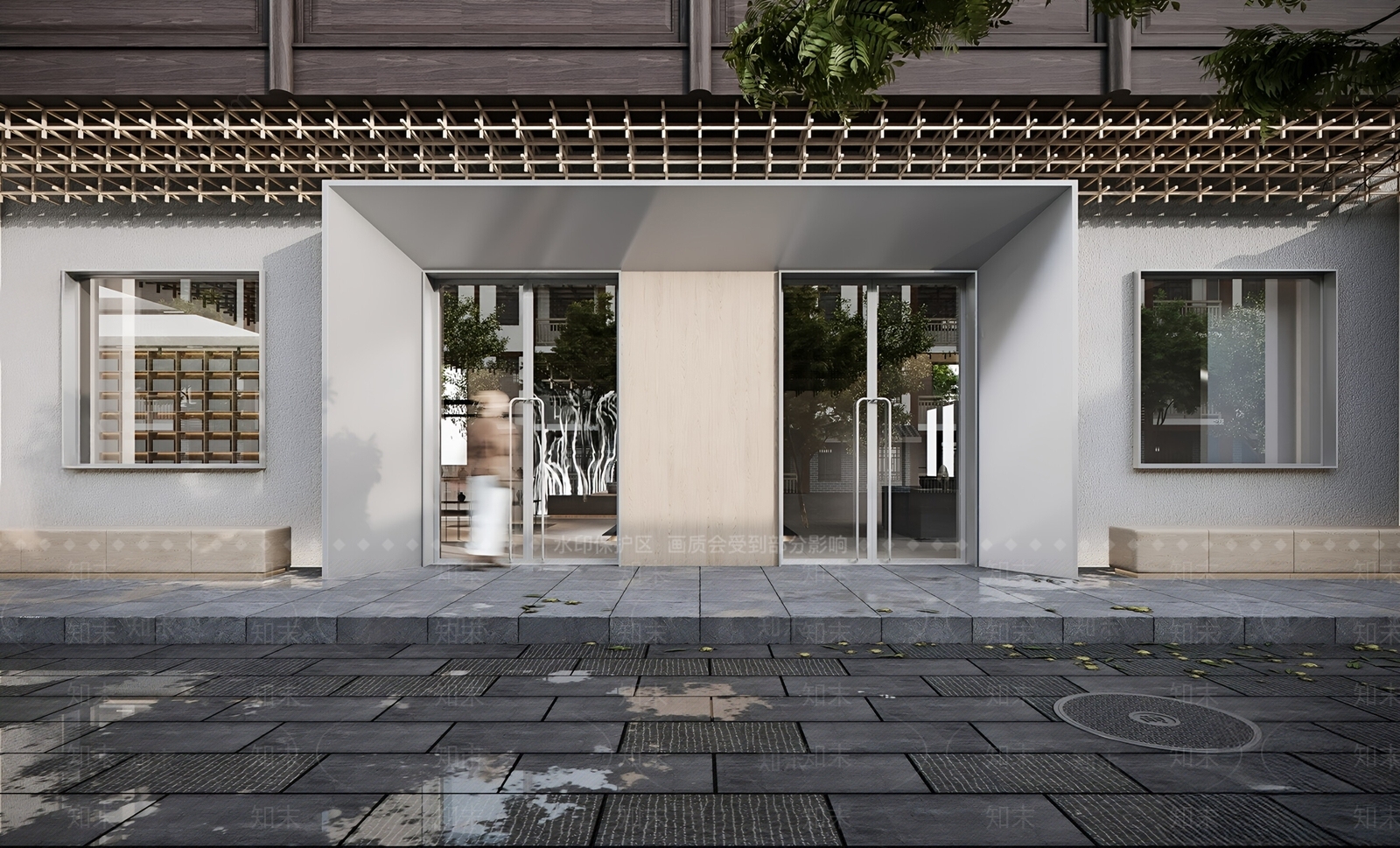 现代图书馆建筑SU模型下载【ID:1197993857】