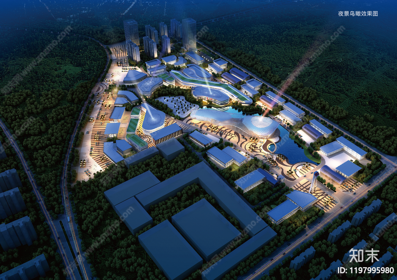 现代产业园建筑施工图下载【ID:1197995980】