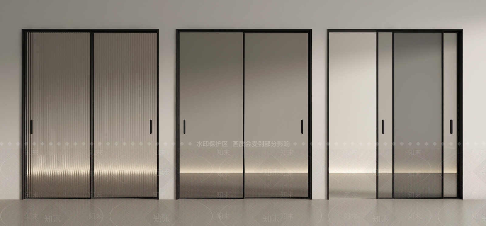 现代推拉门SU模型下载【ID:1197997561】