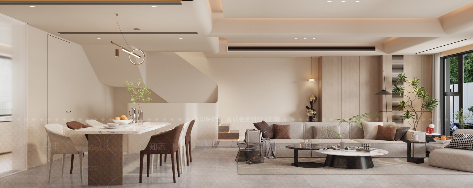 现代意式家居客厅3D模型下载【ID:1198001129】