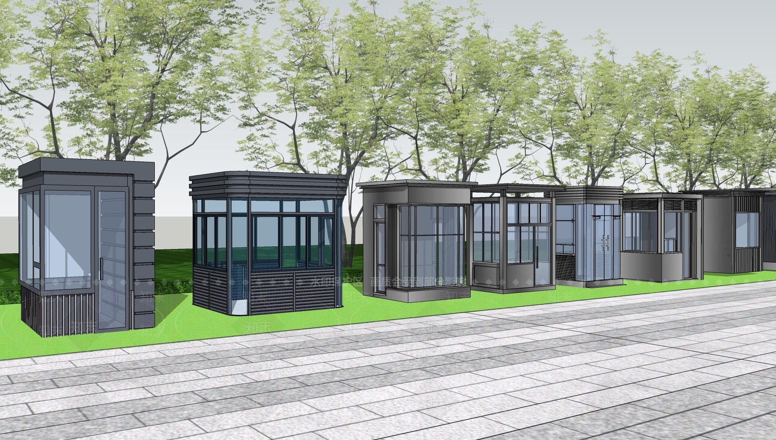 现代门卫室SU模型下载【ID:1198002858】