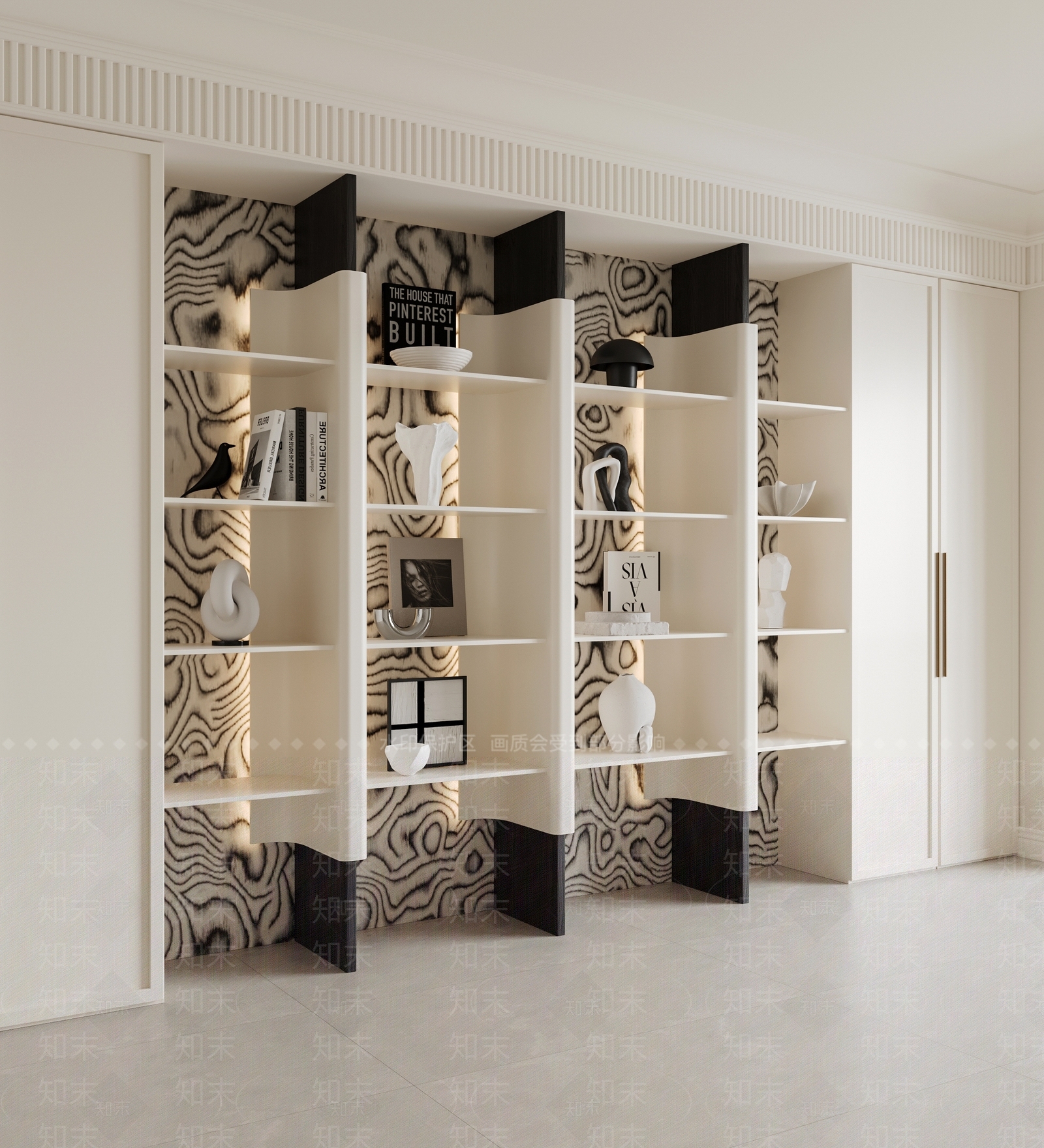 现代中古书架3D模型下载【ID:1198003072】