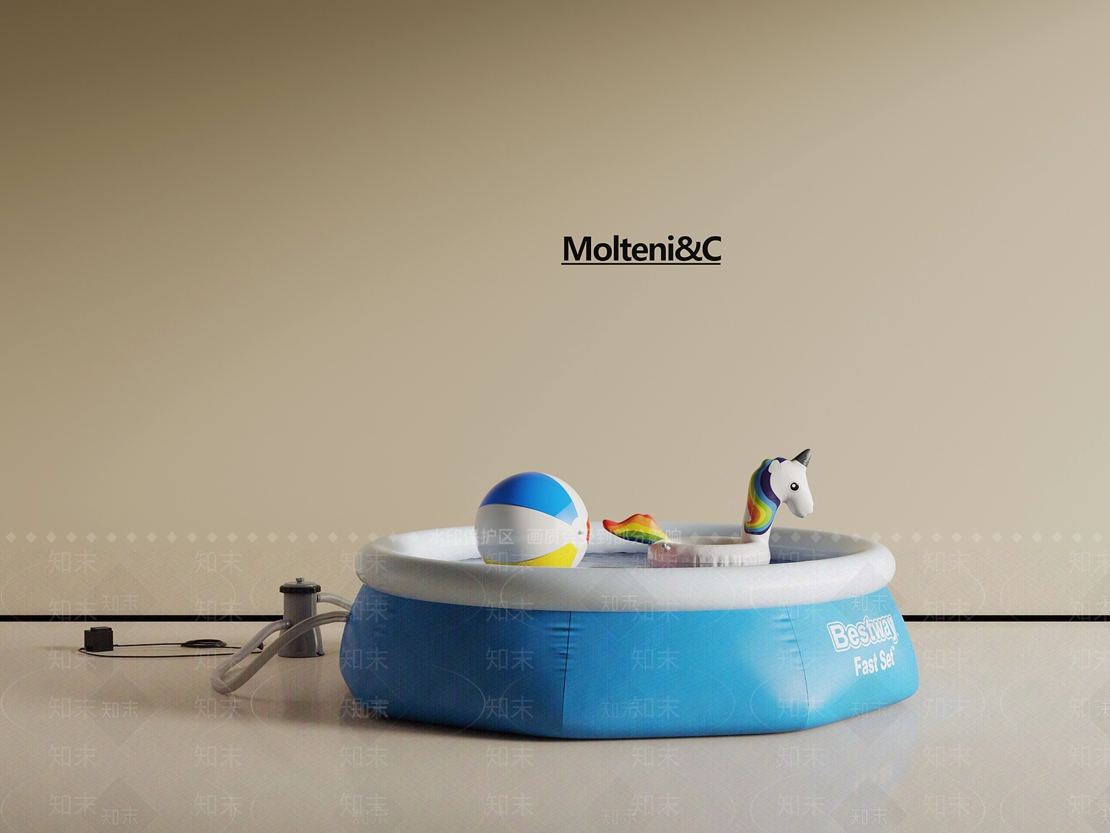 现代泳池SU模型下载【ID:1198003648】