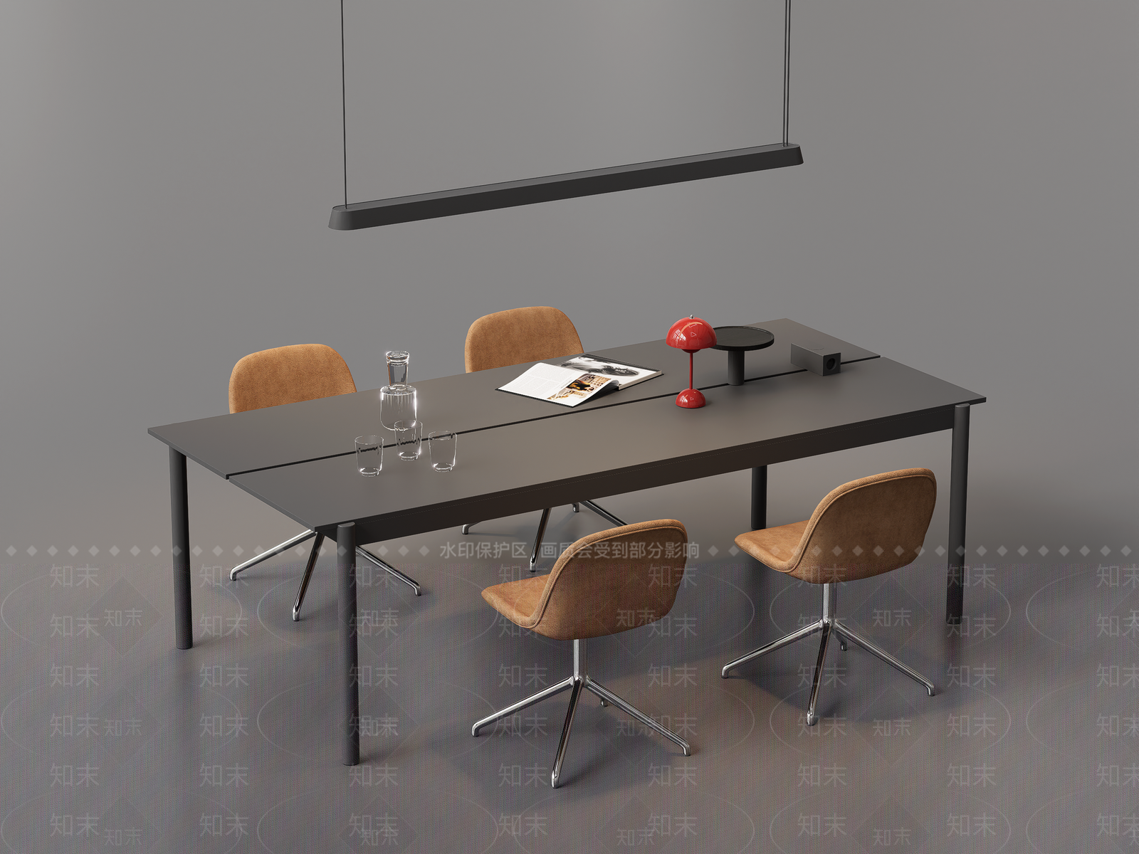 现代工业办公桌椅SU模型下载【ID:1198011129】