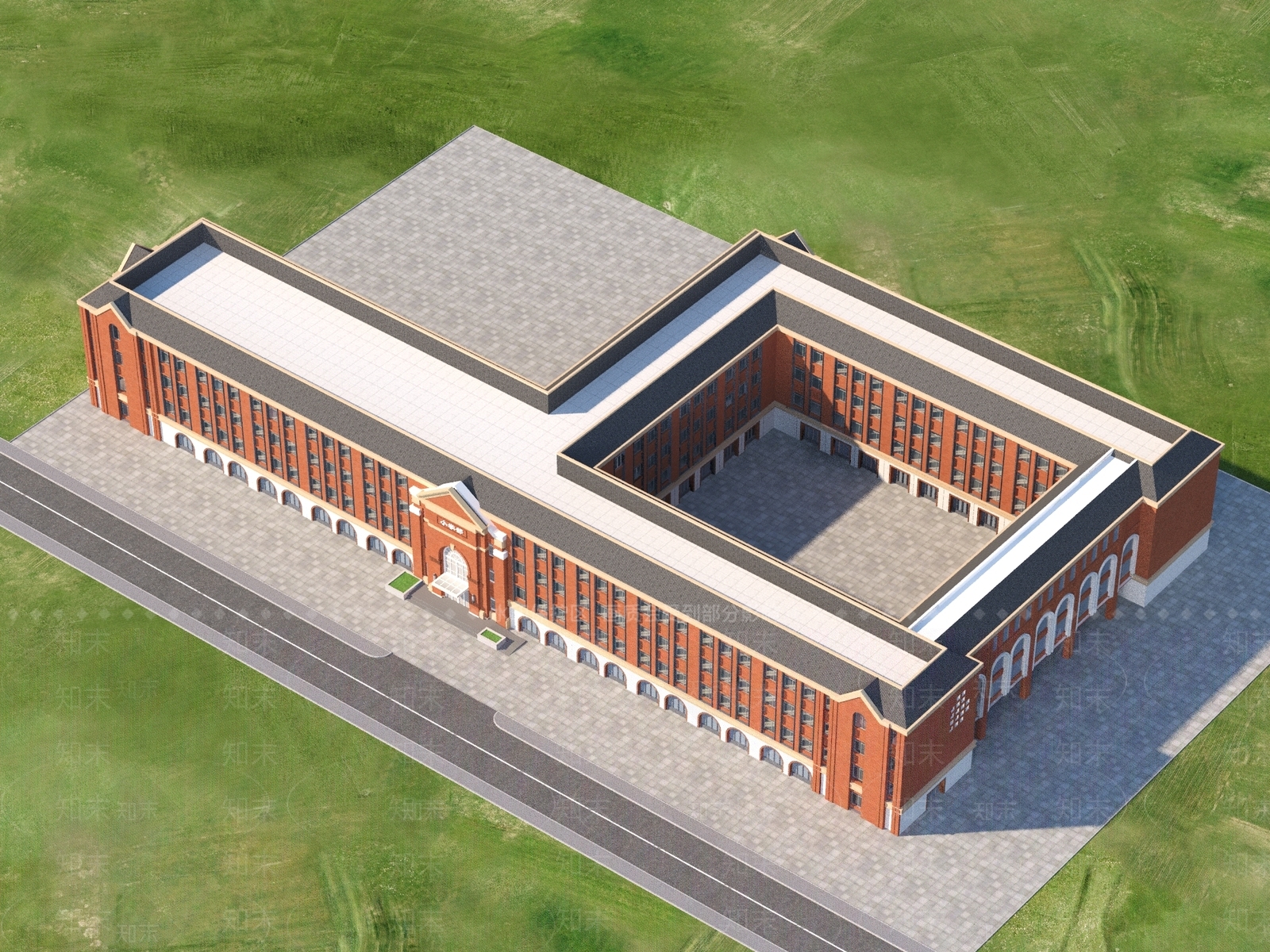 现代学校建筑SU模型下载【ID:1198015973】