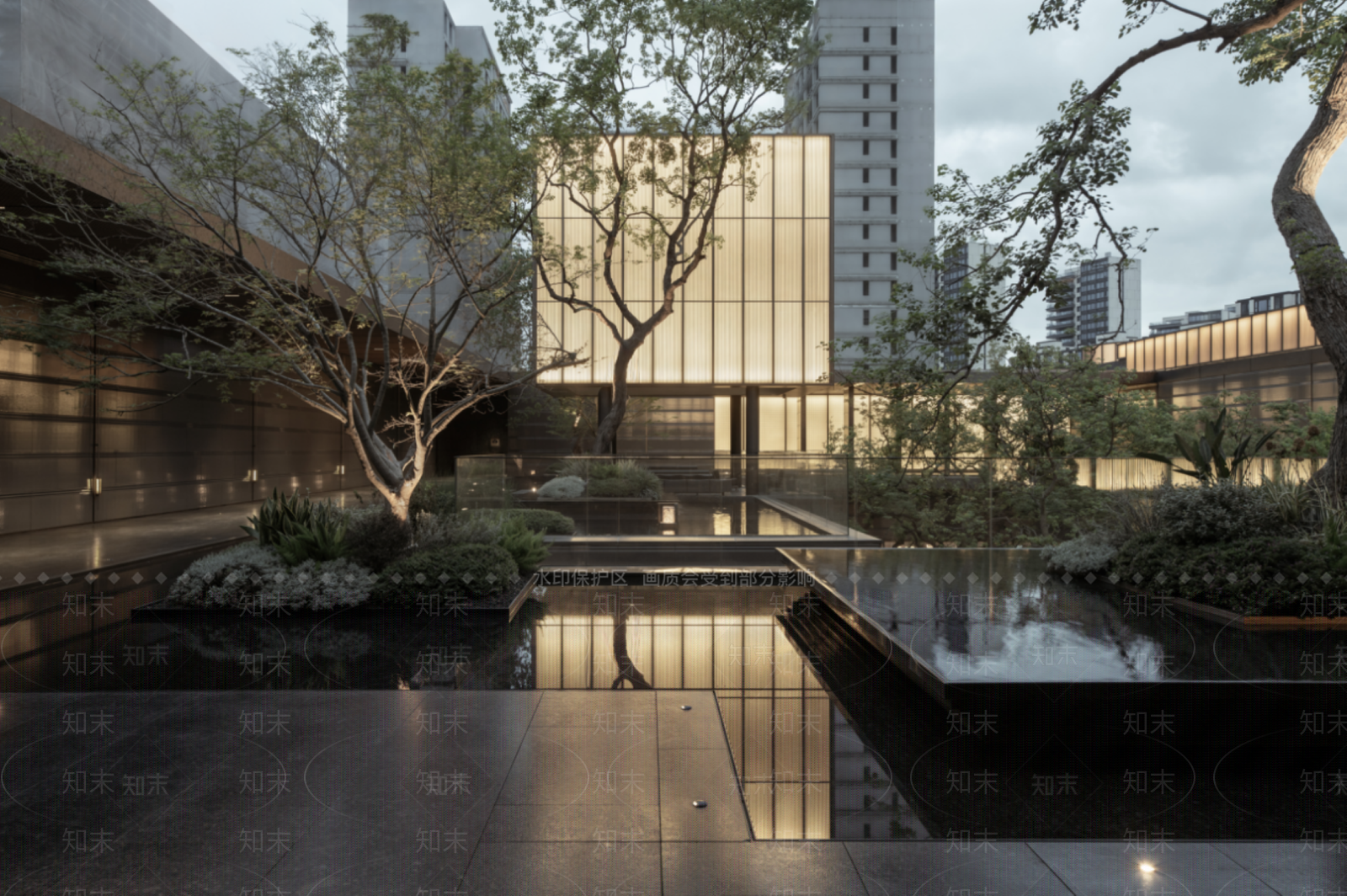 现代售楼处建筑SU模型下载【ID:1198123859】