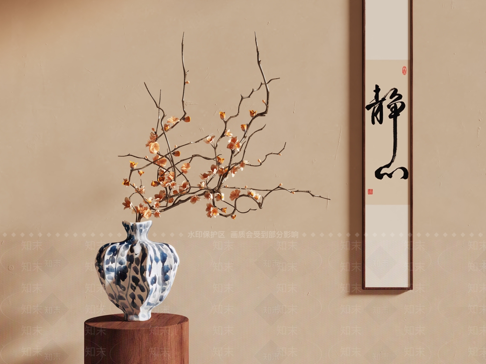 新中式复古花艺3D模型下载【ID:1198027974】