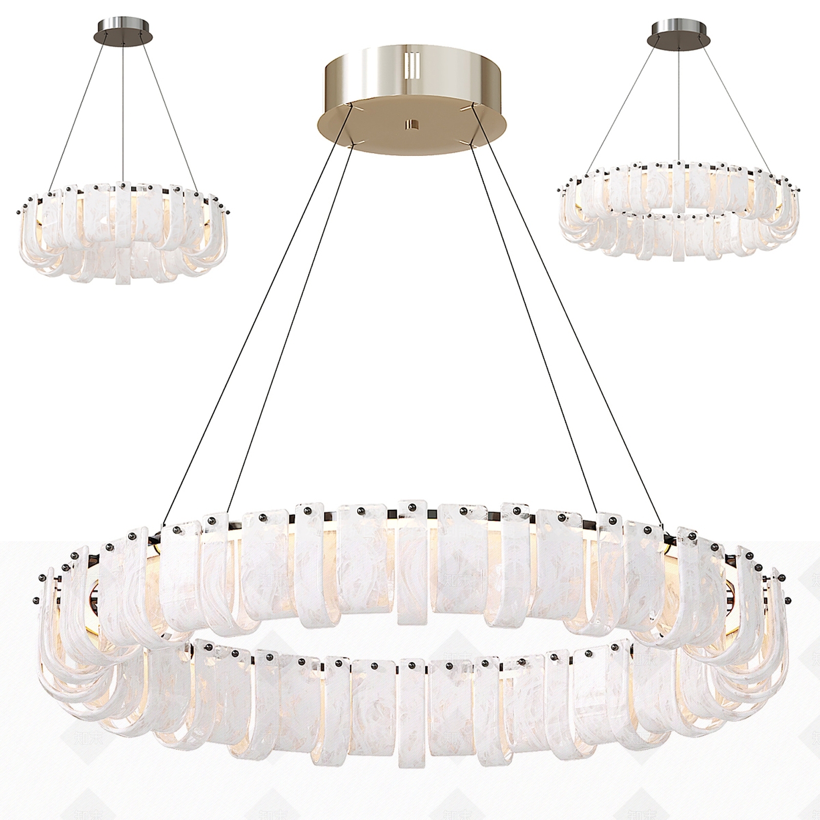 现代欧式客厅吊灯3D模型下载【ID:1198028725】