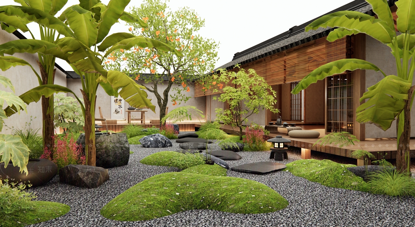 日式庭院3D模型下载【ID:1198033943】