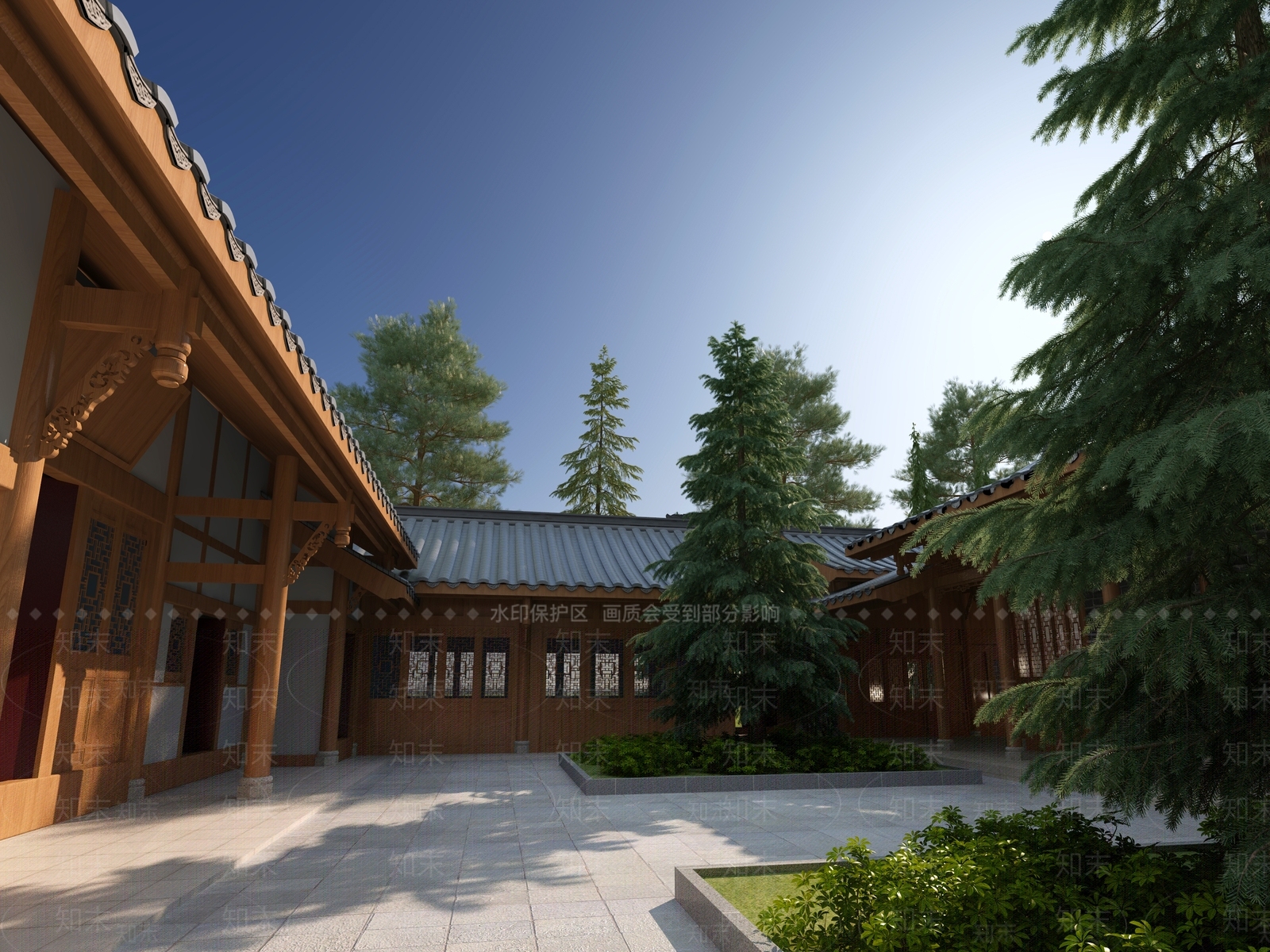中式中古古建3D模型下载【ID:1198037351】