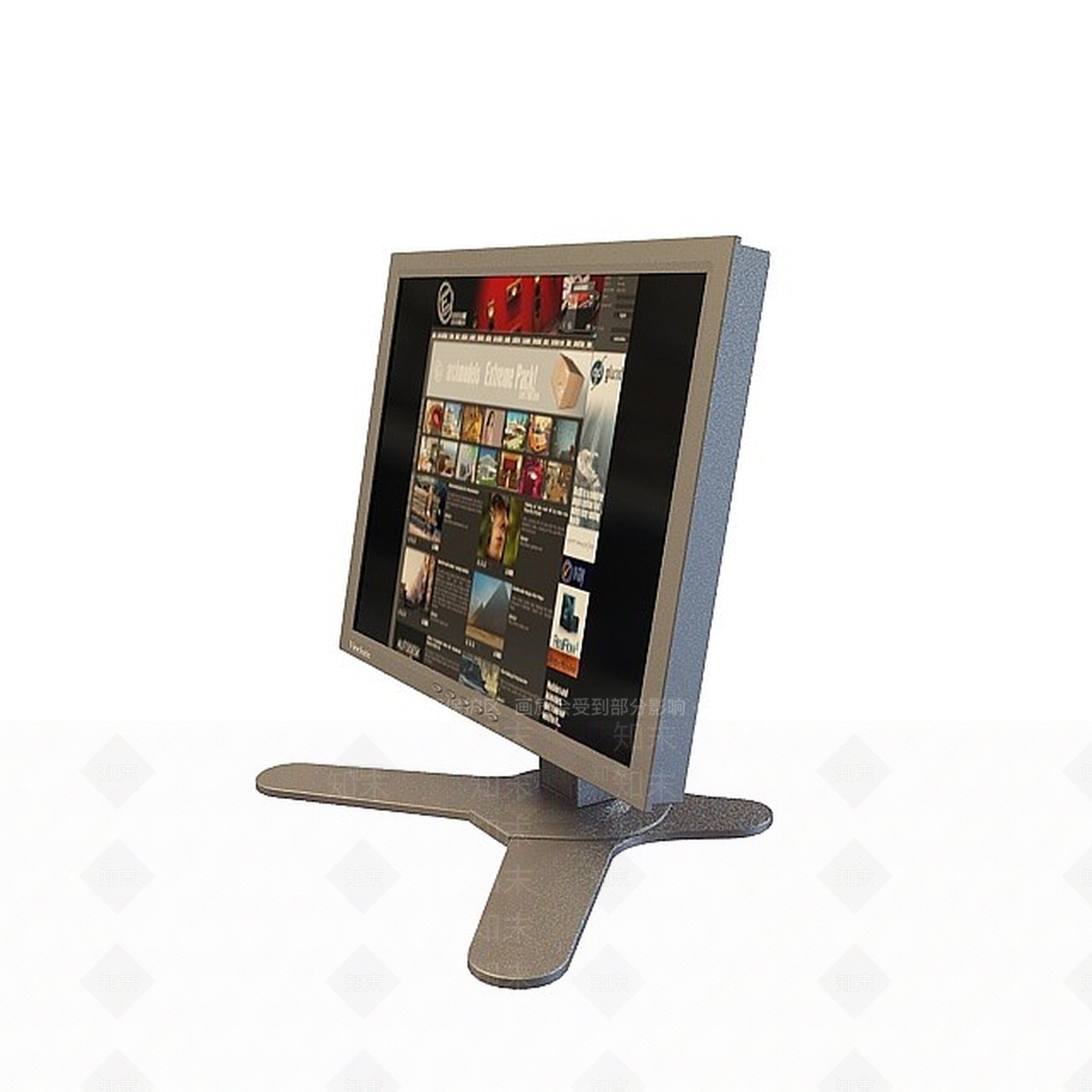 现代带支架液晶电脑3D模型下载【ID:1198036456】