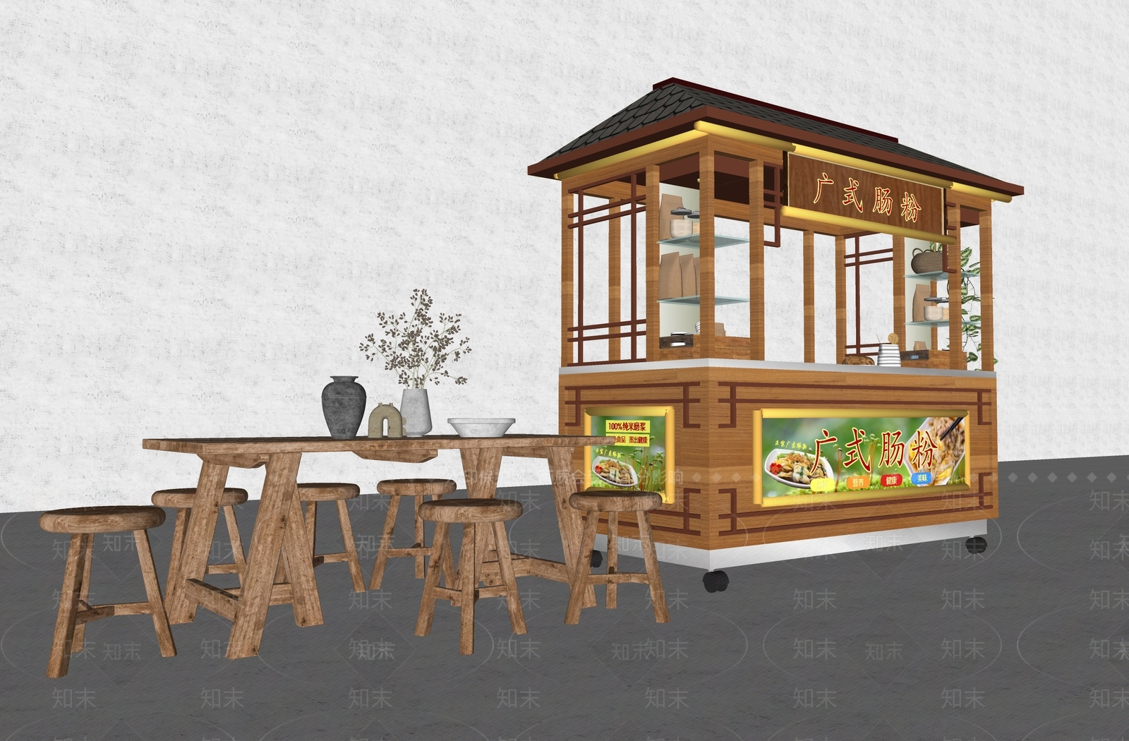 中式其他户外家具SU模型下载【ID:1198038587】