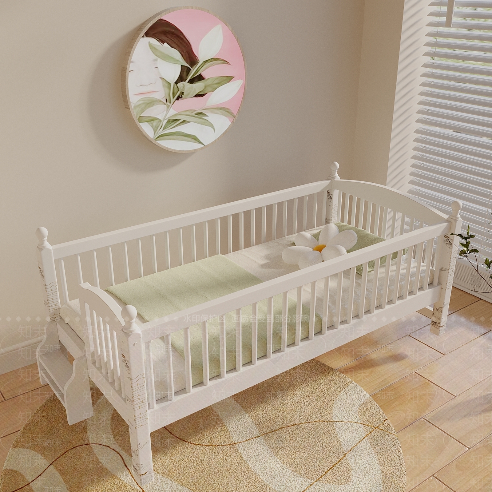 现代简约婴儿床3D模型下载【ID:1198039981】