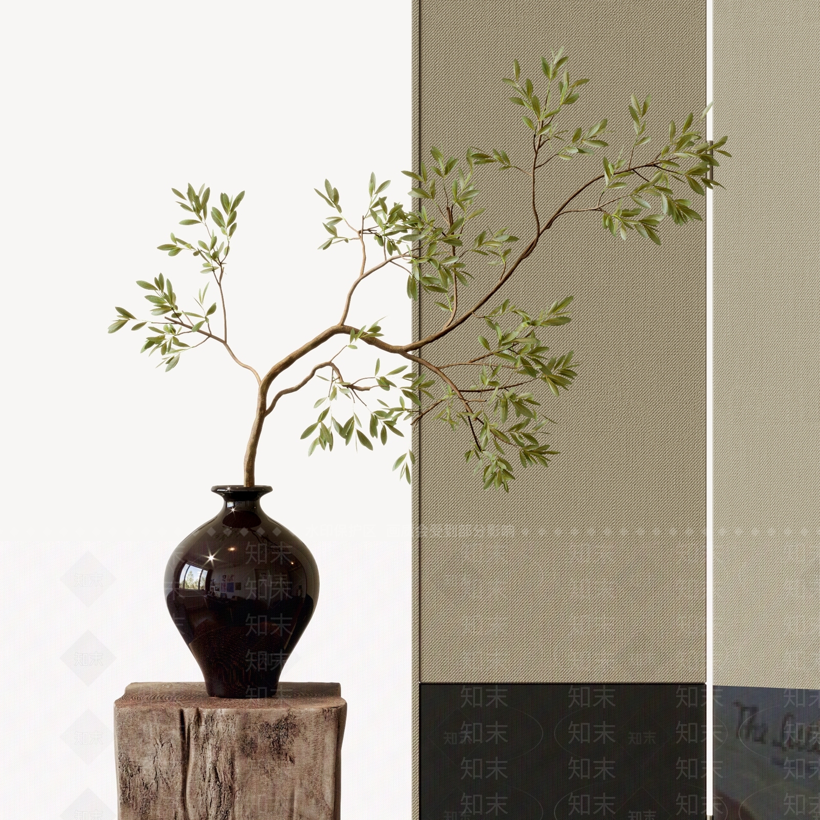 绿植摆件3D模型渲染效果图