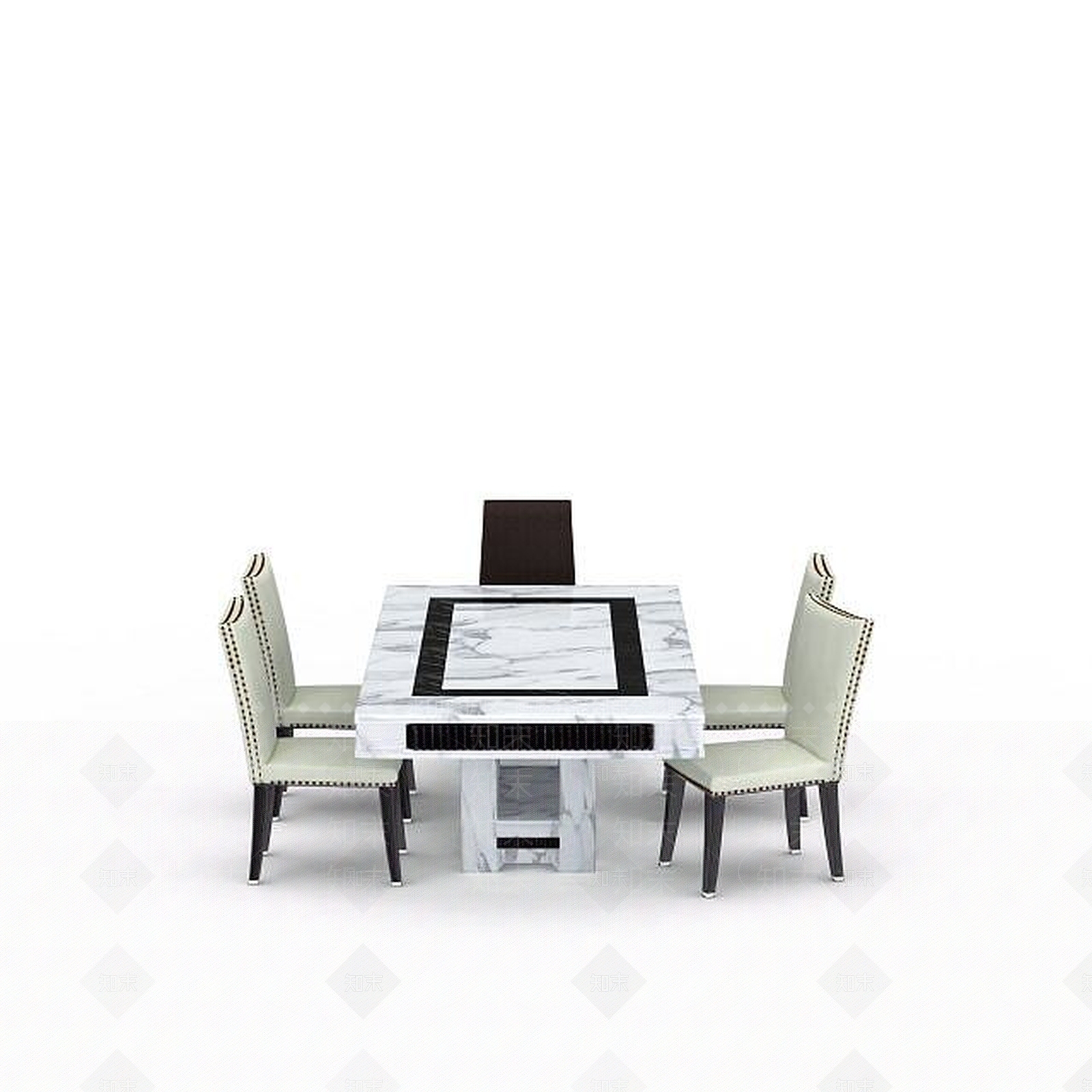 现代时尚简约餐桌椅组合3D模型下载【ID:1198040570】