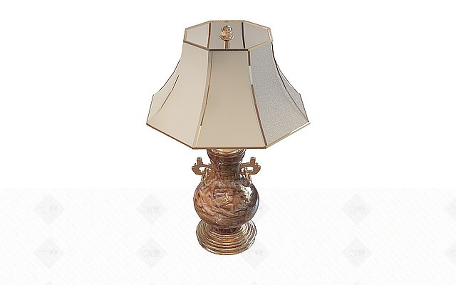 现代金色台灯3D模型下载【ID:1198040772】