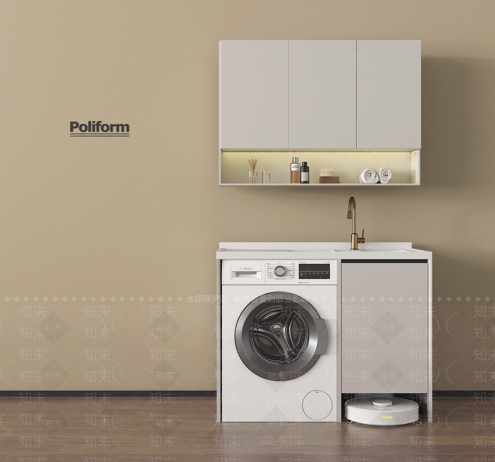 现代洗衣机柜3D模型下载【ID:1198041429】