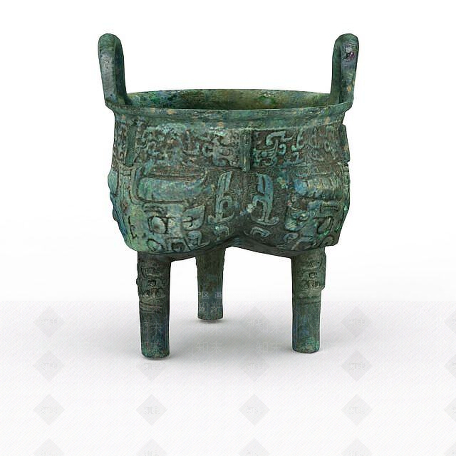 现代古代铜鼎3D模型下载【ID:1198041787】