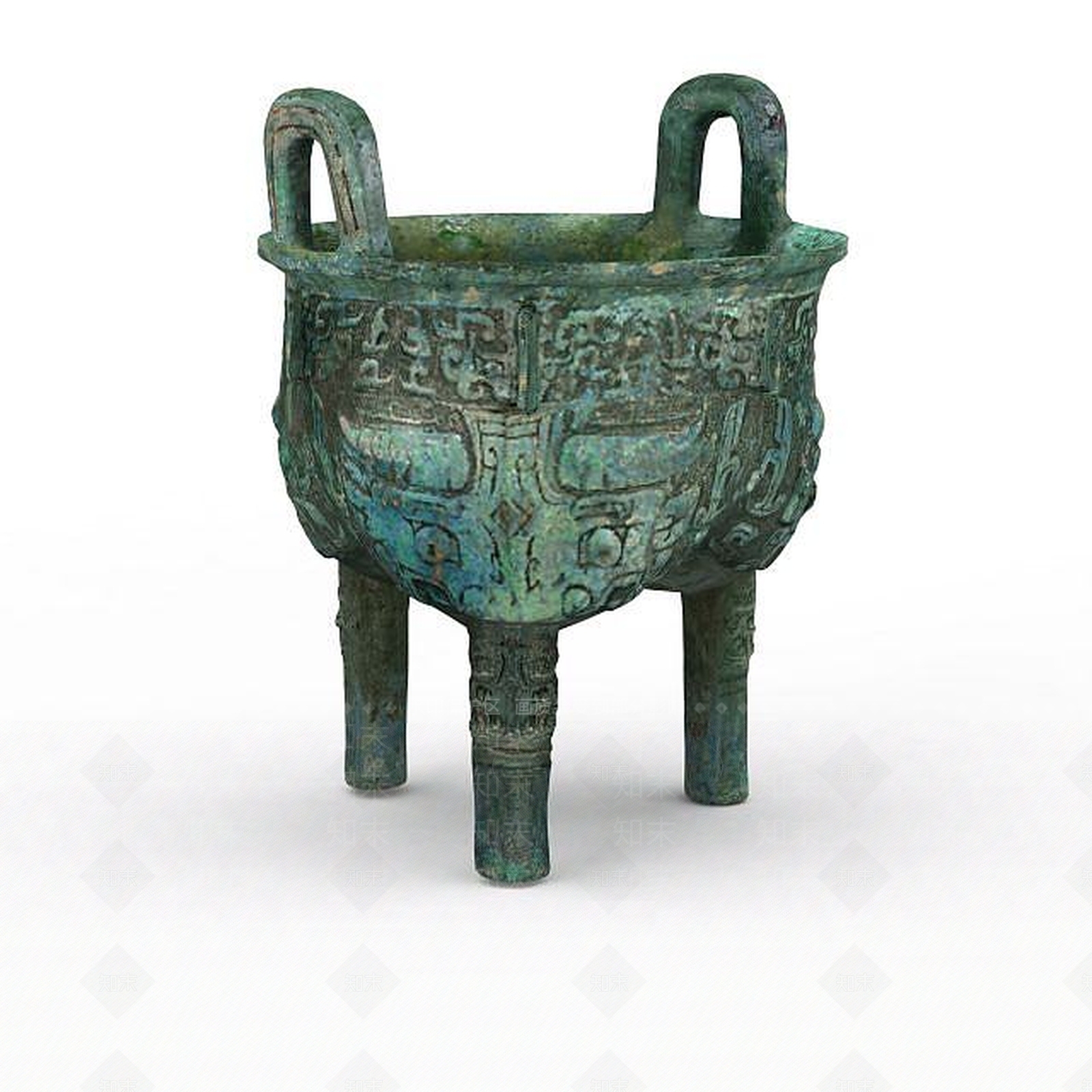 现代古代铜鼎3D模型下载【ID:1198041787】