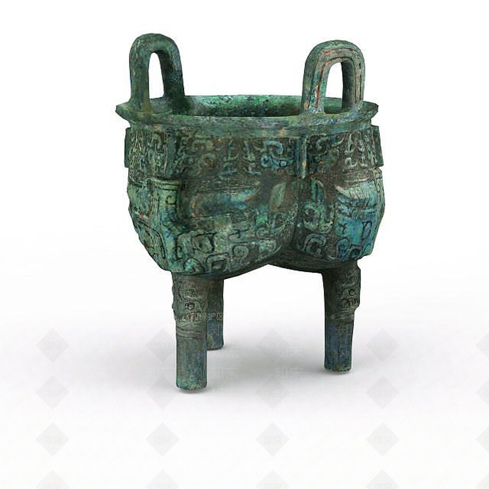 现代古代铜鼎3D模型下载【ID:1198041787】