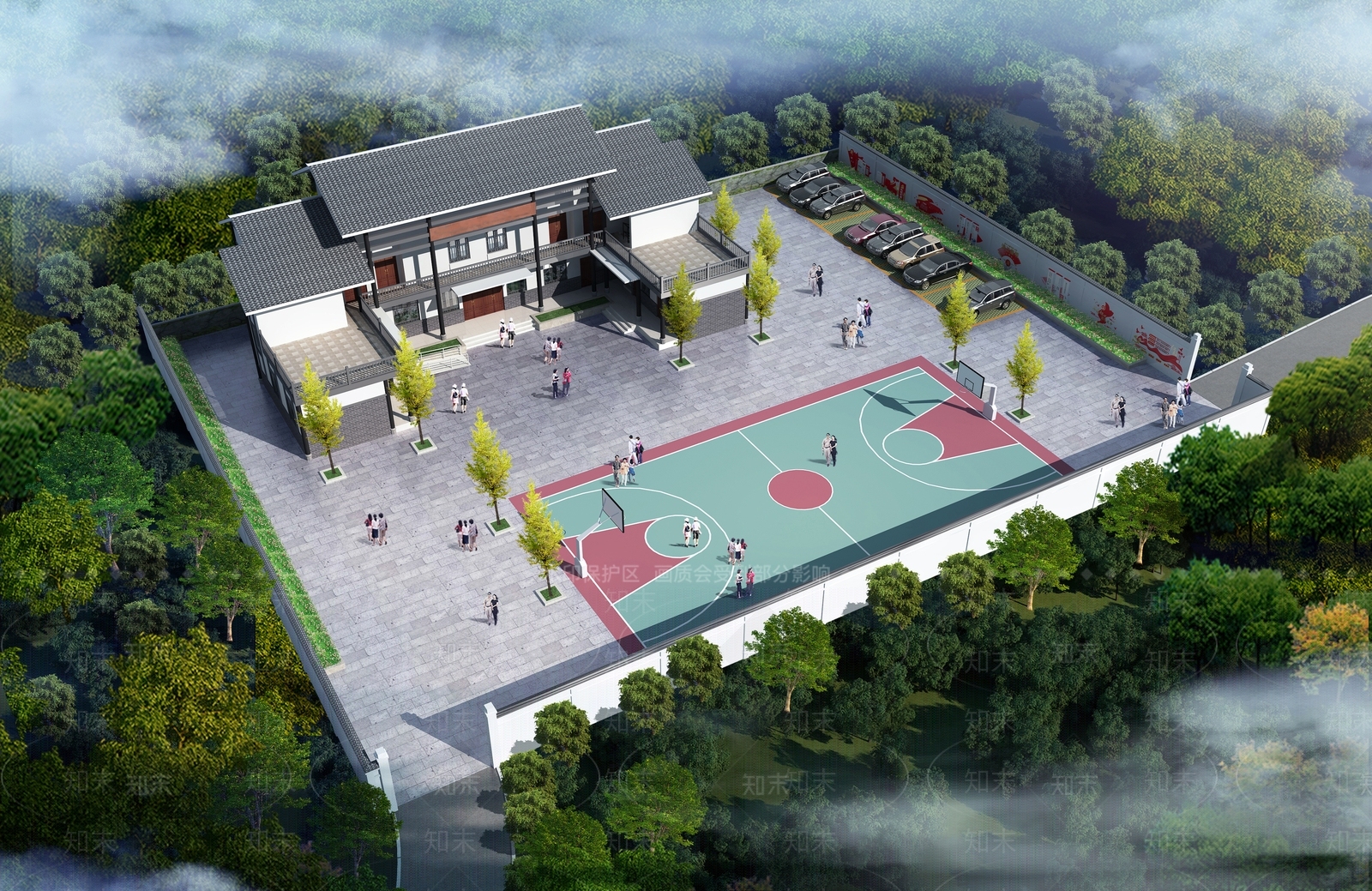 复古中式四合院3D模型下载【ID:1198043628】