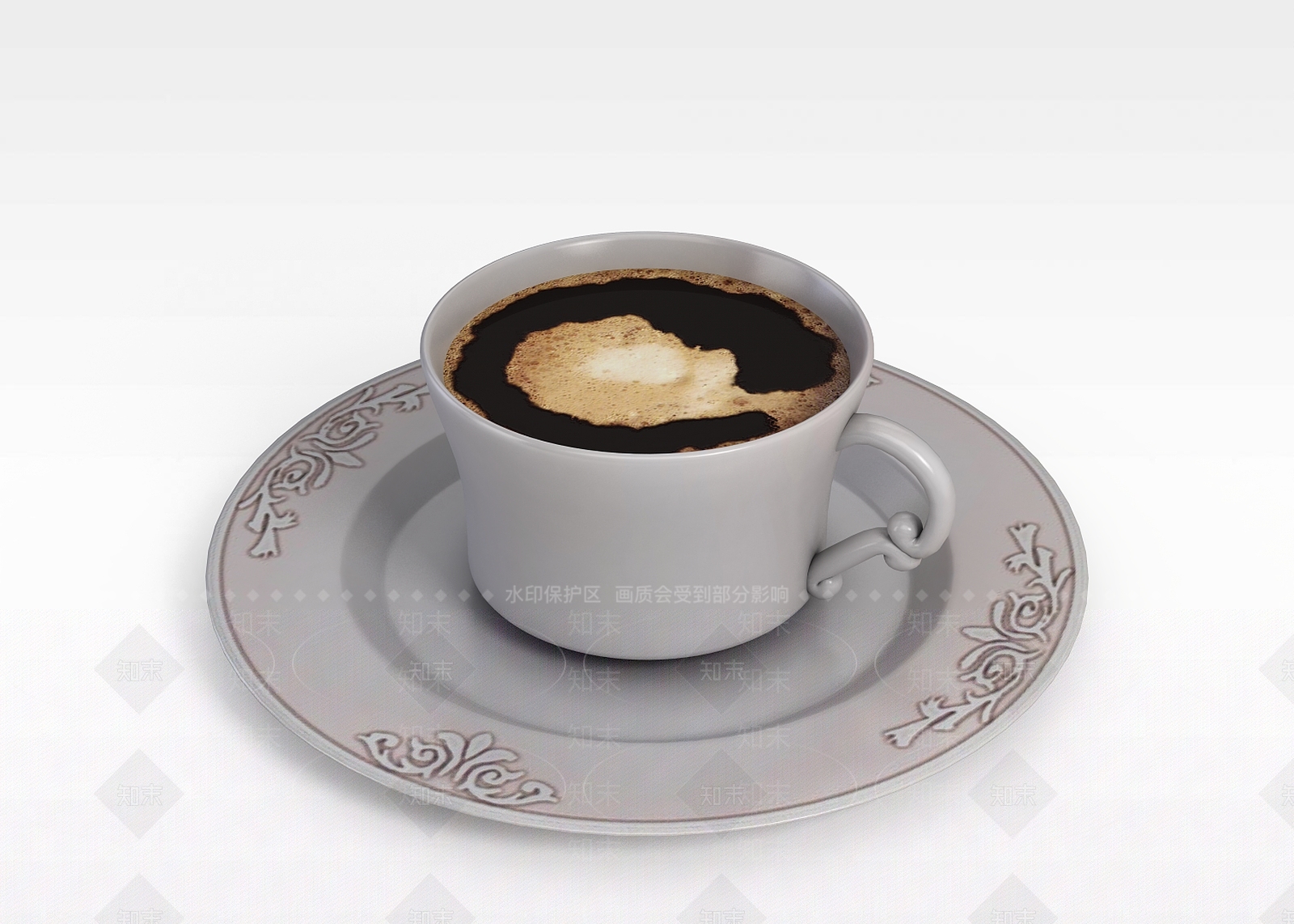 现代咖啡杯子3D模型下载【ID:1198042465】