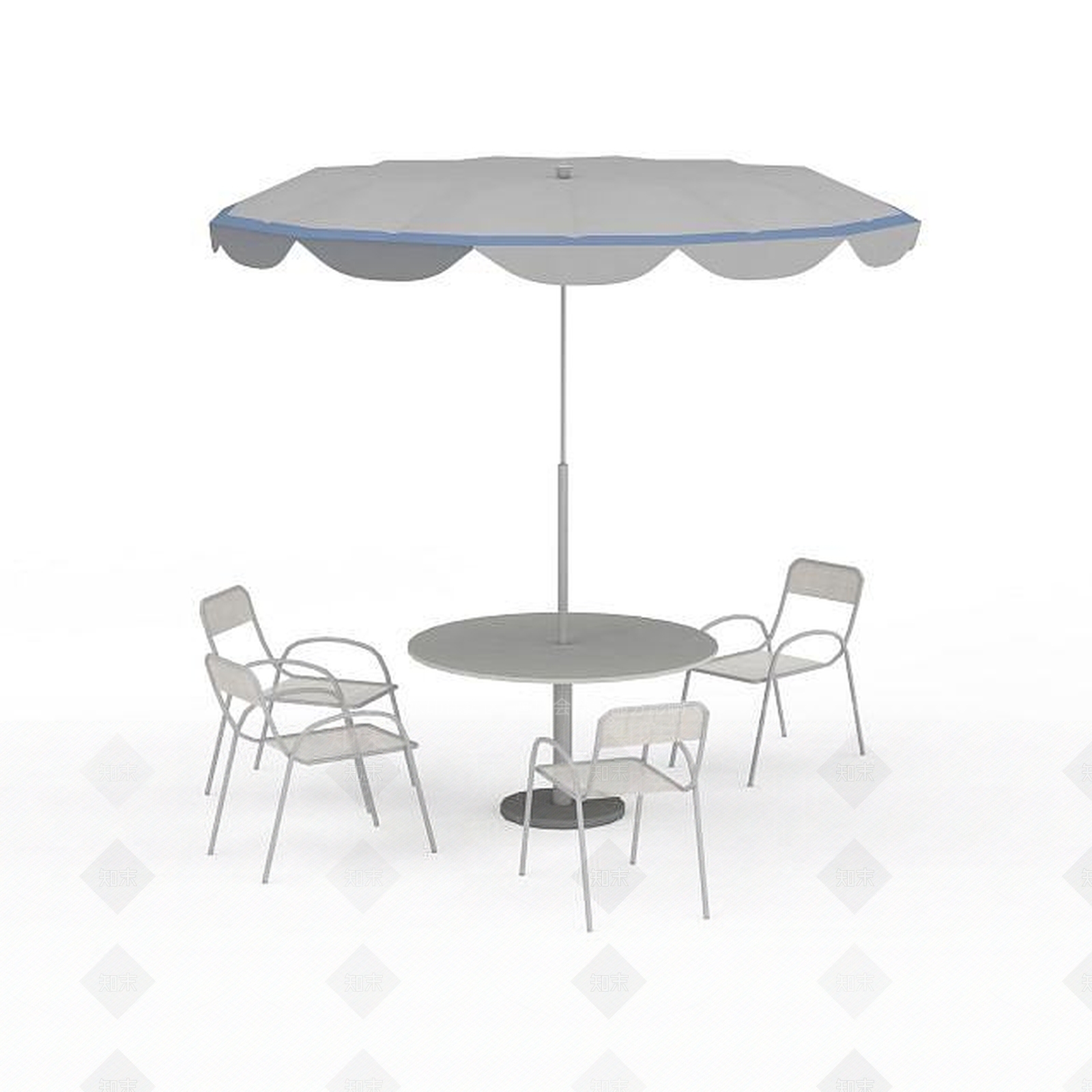 现代公园休闲桌椅3D模型下载【ID:1198042936】