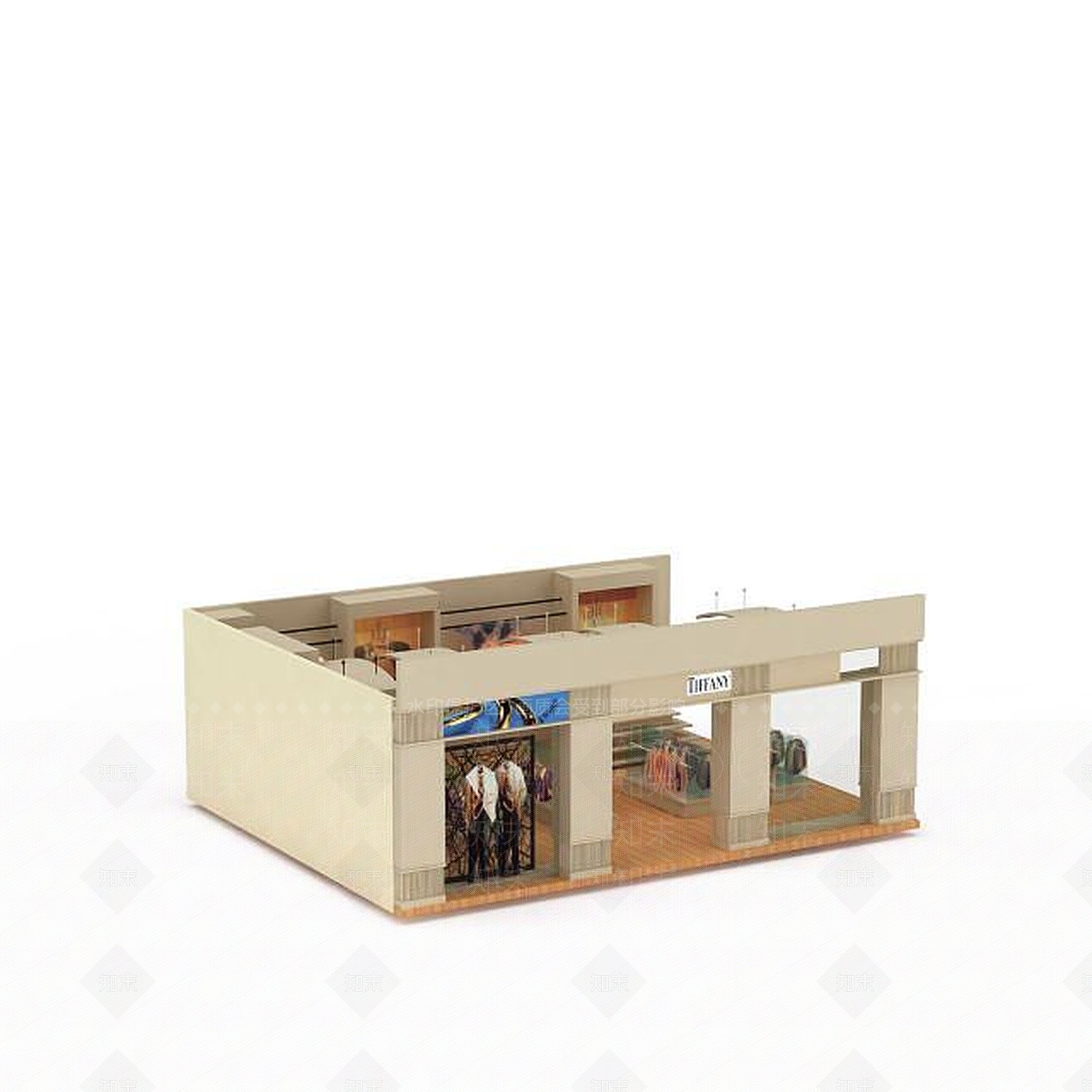 现代商场服装展示3D模型下载【ID:1198043664】