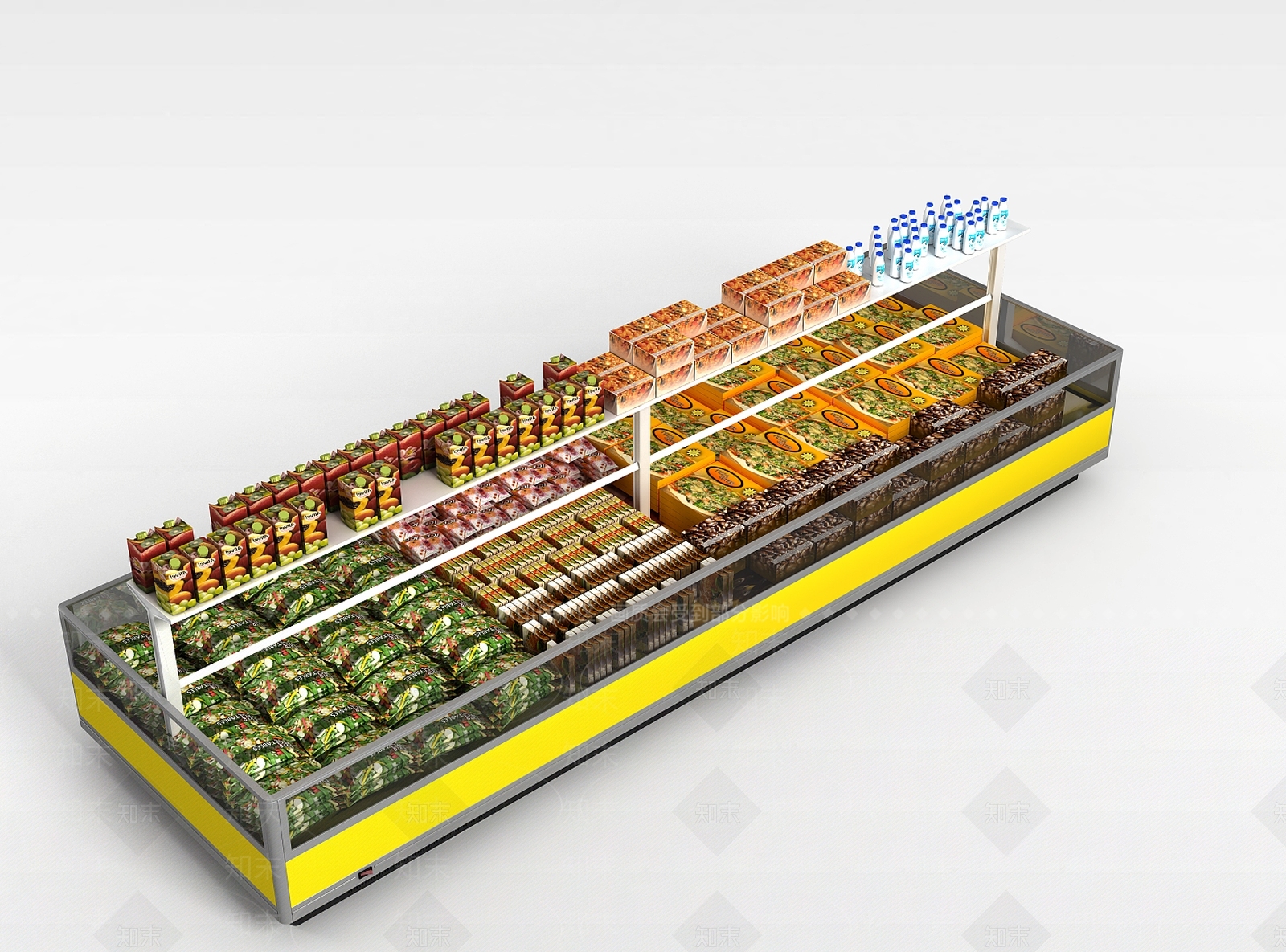 现代超市冷藏柜3D模型下载【ID:1198043766】