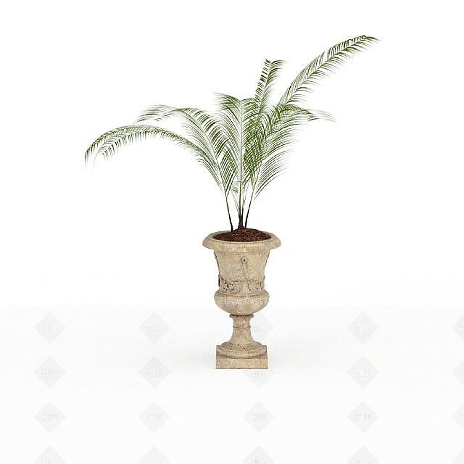 现代公园装饰盆花3D模型下载【ID:1198044975】