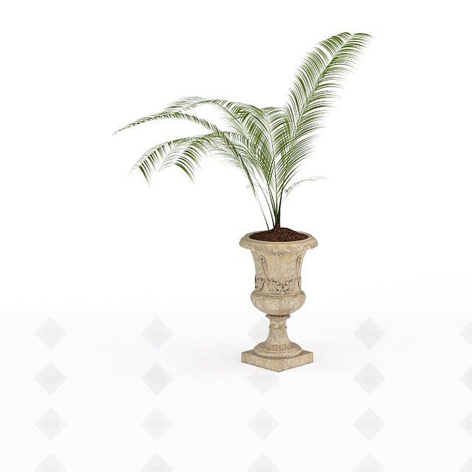 现代公园装饰盆花3D模型下载【ID:1198044975】