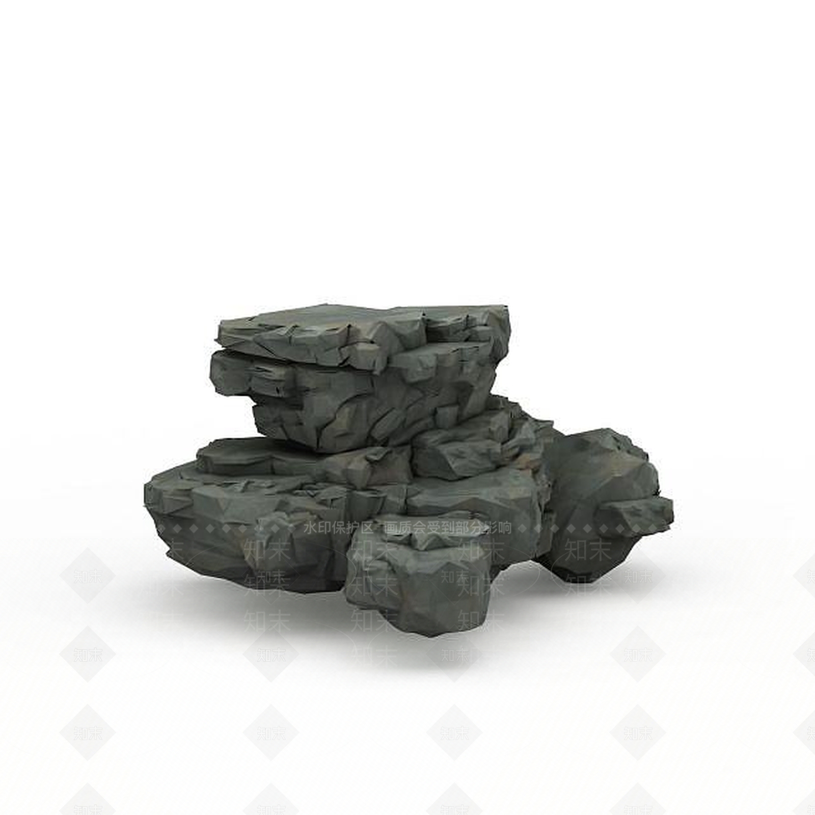 现代公园石头3D模型下载【ID:1198045117】