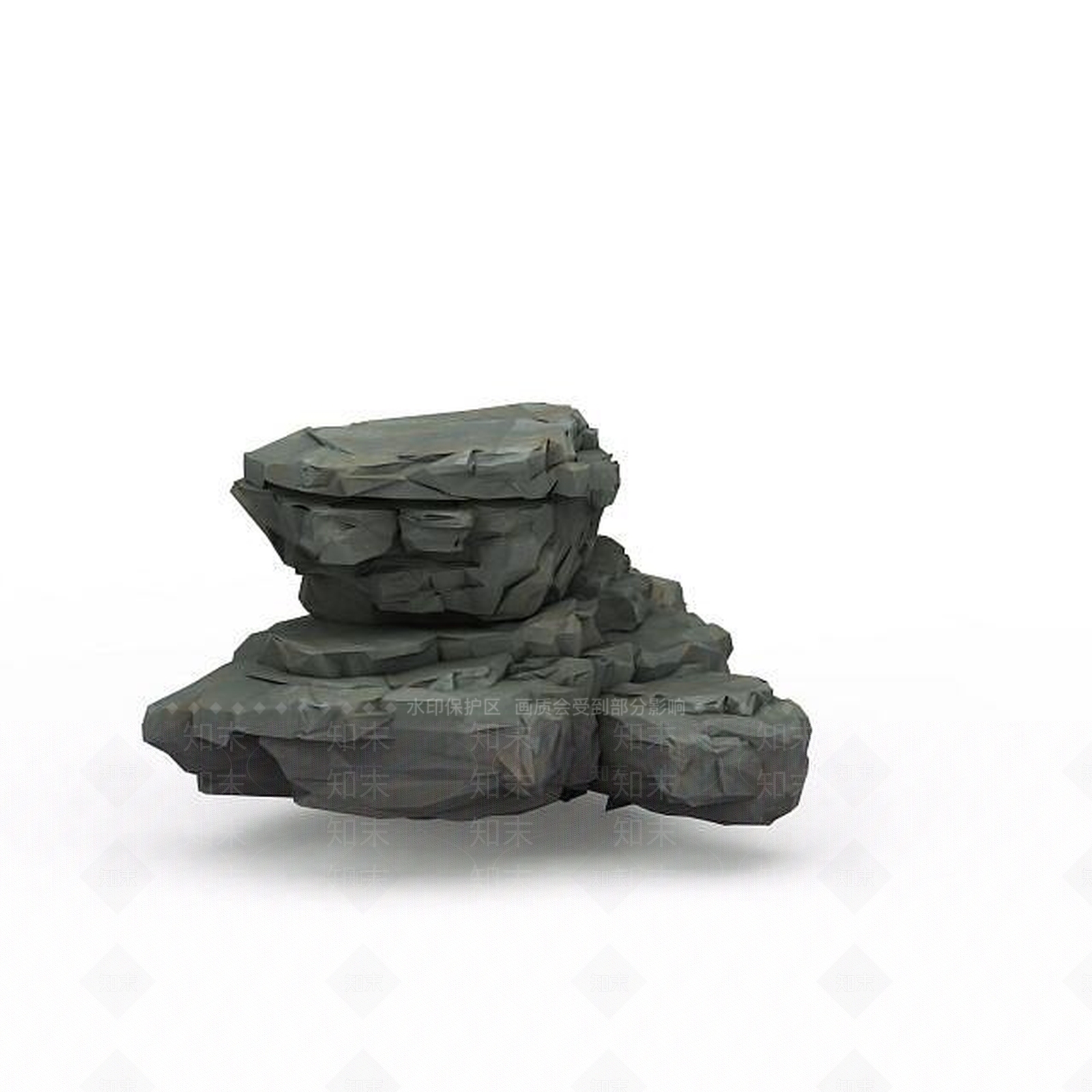 现代公园石头3D模型下载【ID:1198045117】