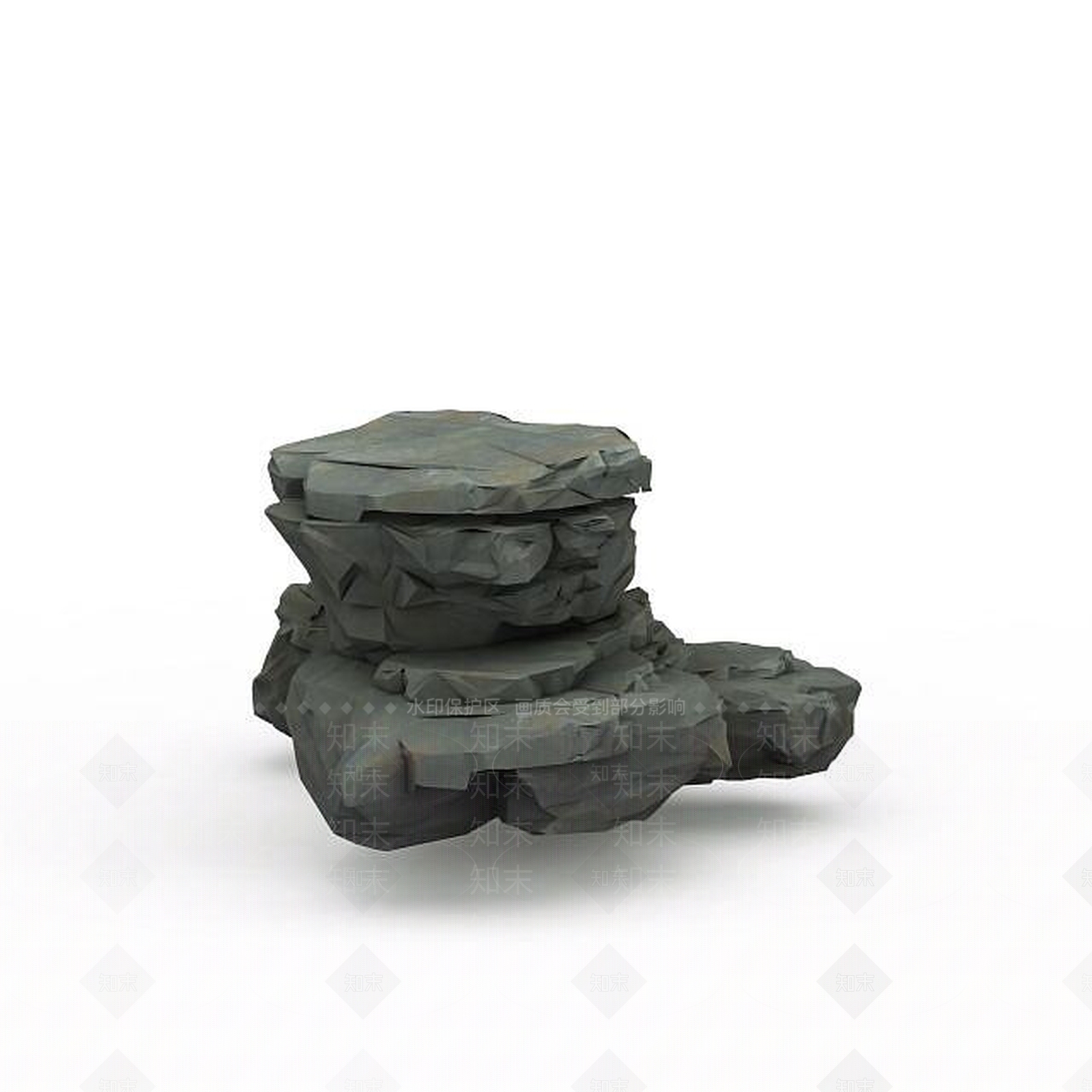 现代公园石头3D模型下载【ID:1198045117】