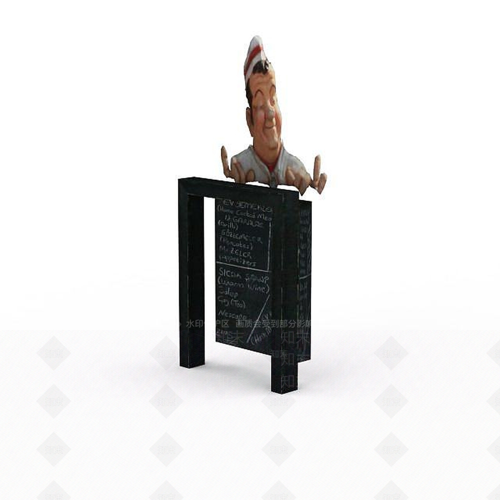现代咖啡厅小黑板3D模型下载【ID:1198045952】