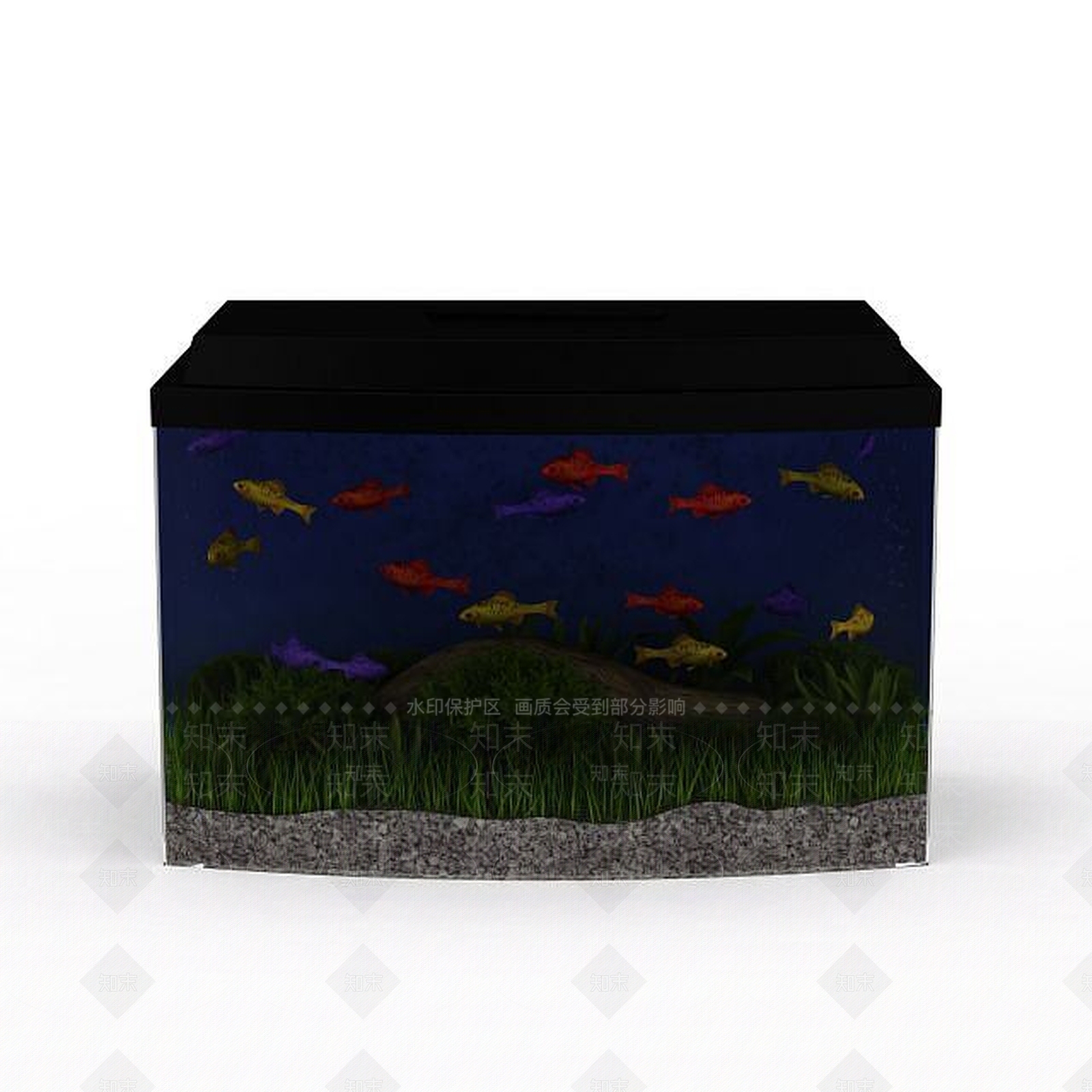 现代普通水族箱3D模型下载【ID:1198046990】