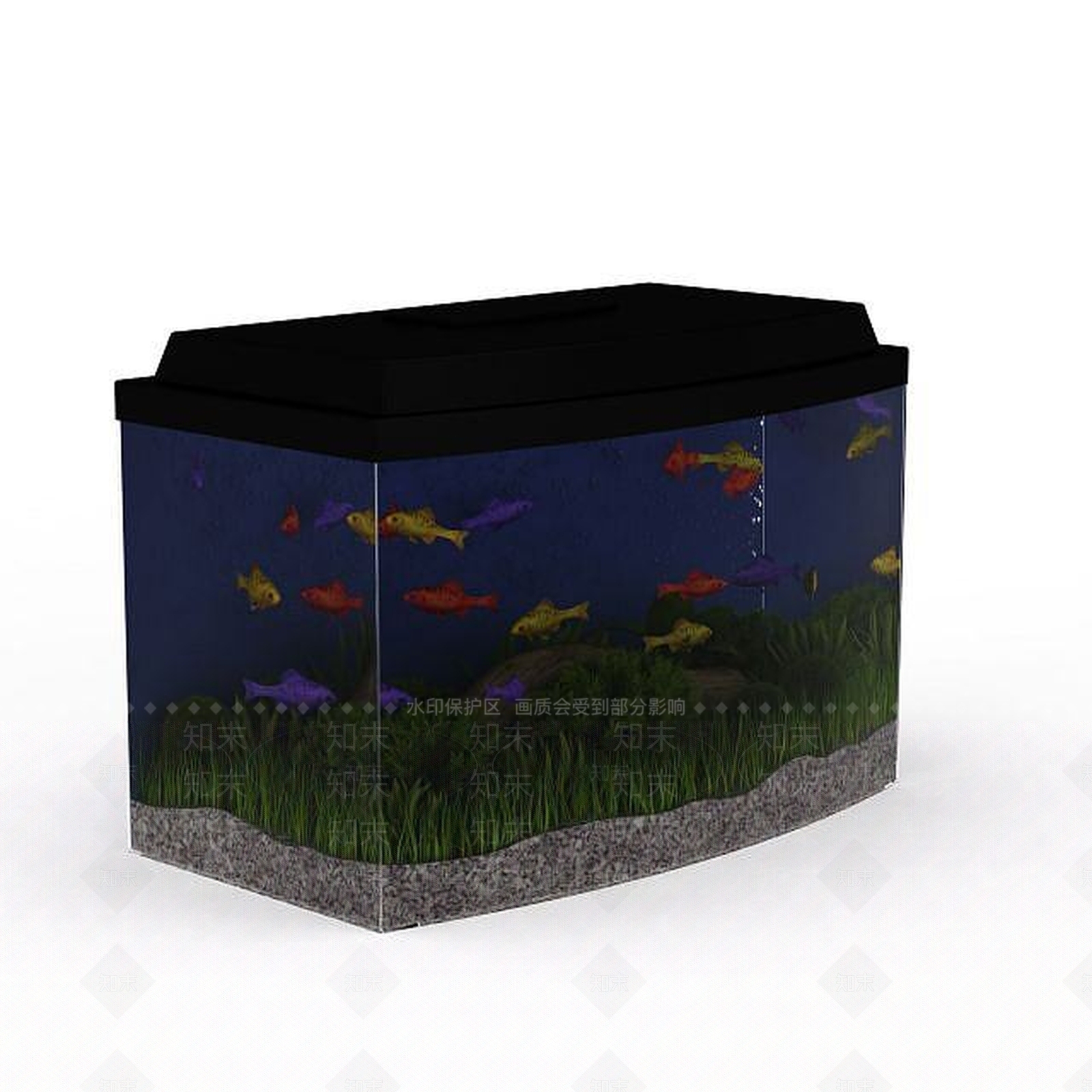 现代普通水族箱3D模型下载【ID:1198046990】