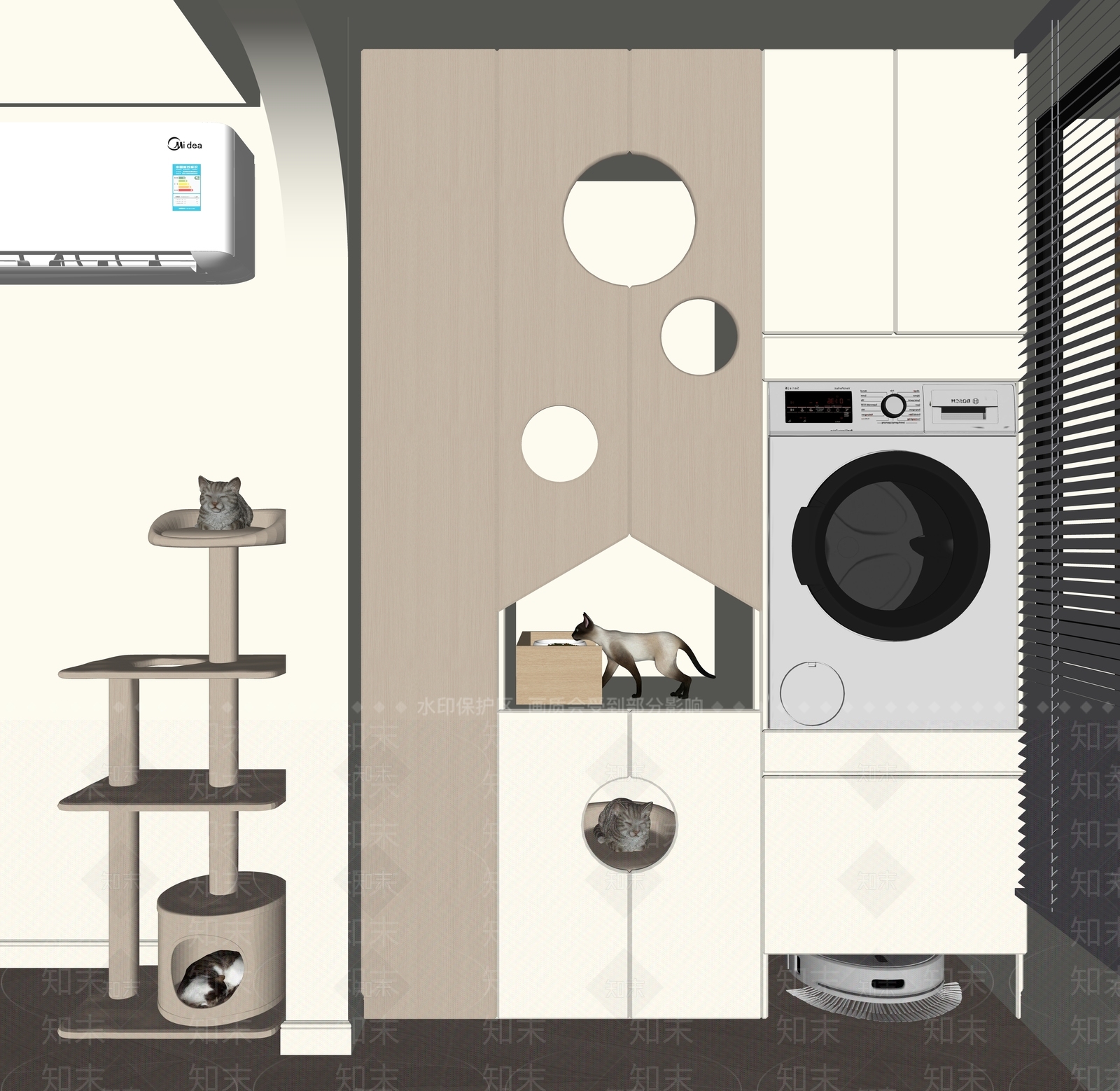 现代猫爬架SU模型下载【ID:1198050235】