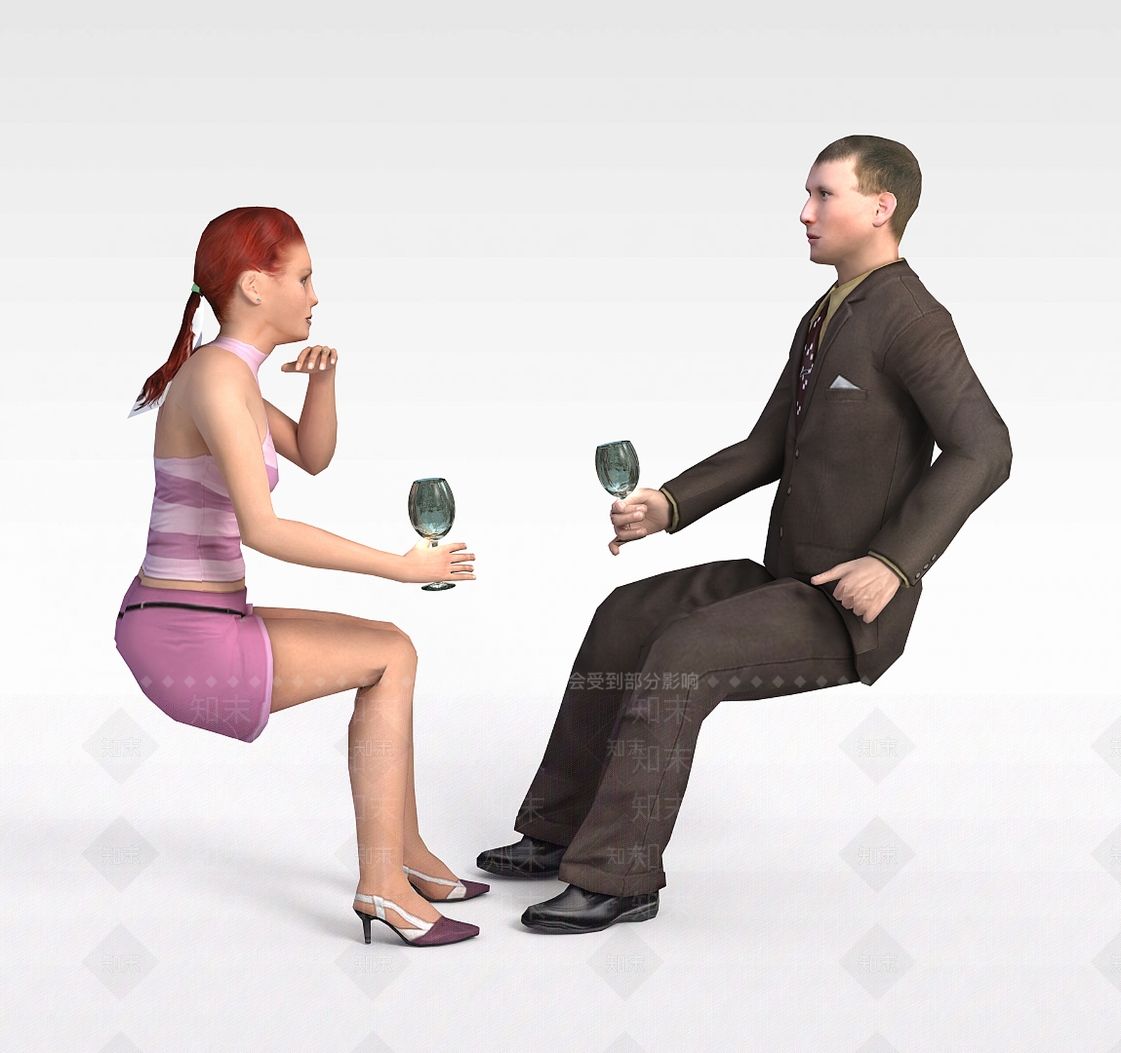 现代谈话男女3D模型下载【ID:1198051081】