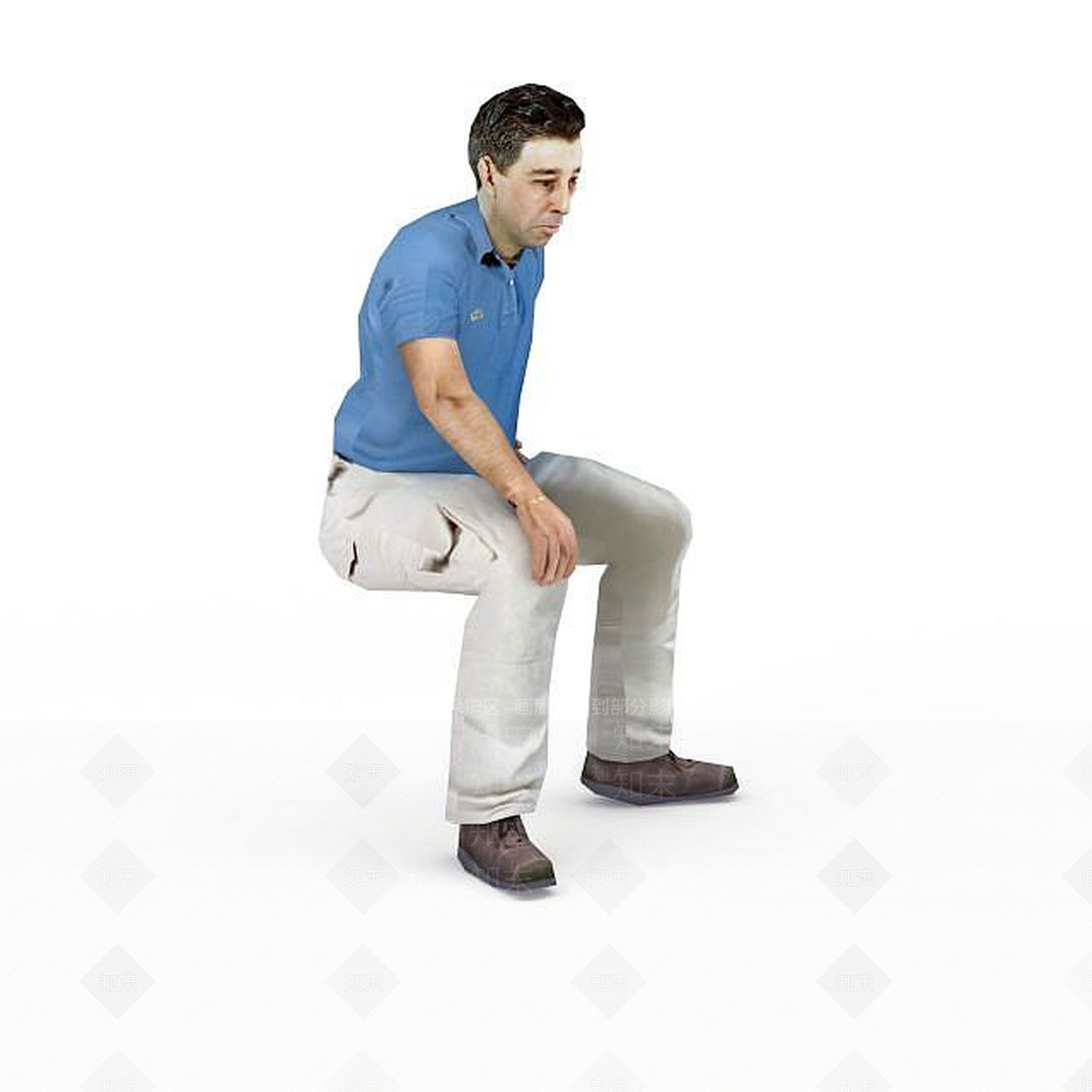 现代坐姿男士3D模型下载【ID:1198051615】