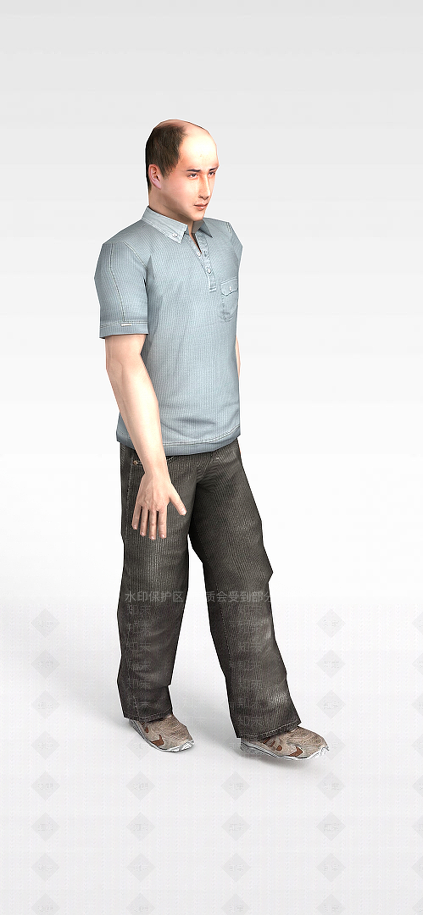 现代秃头男人3D模型下载【ID:1198052462】