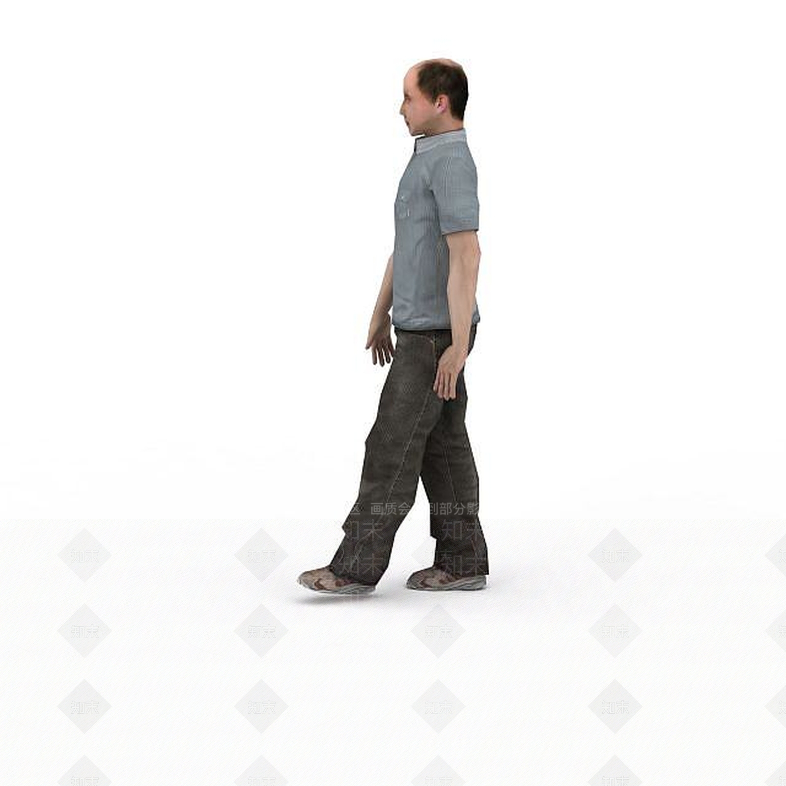 现代秃头男人3D模型下载【ID:1198052462】