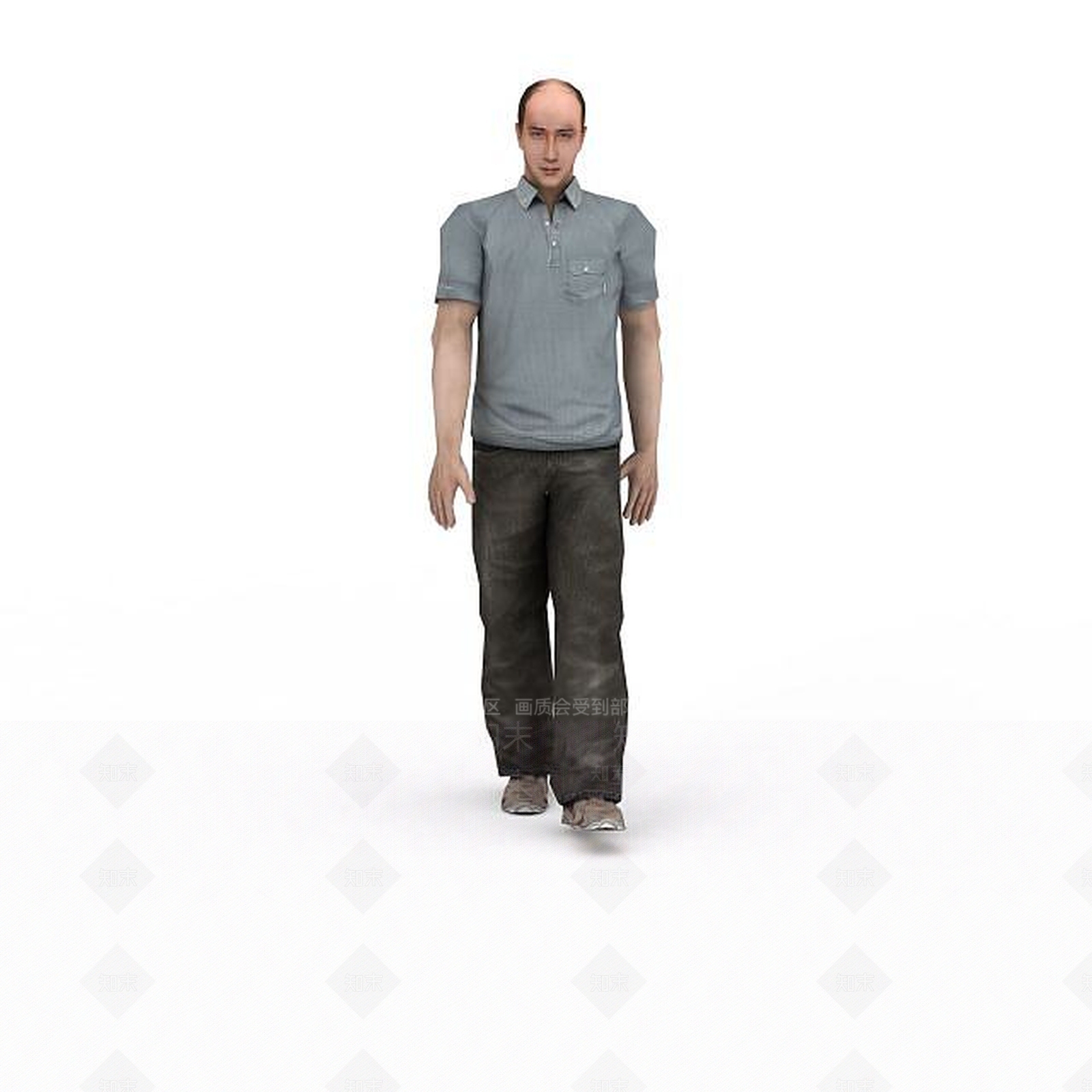 现代秃头男人3D模型下载【ID:1198052462】